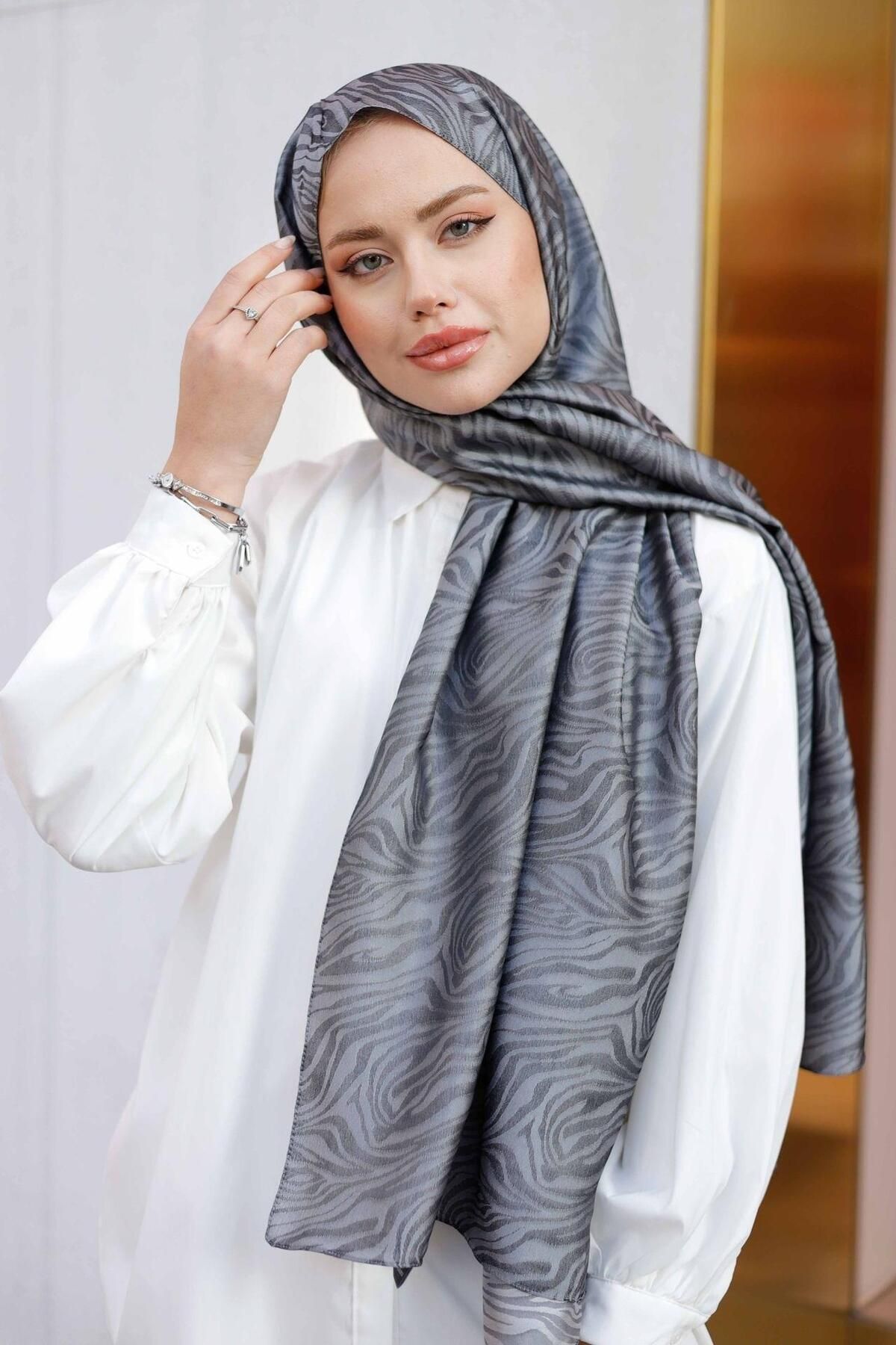 Mahal-Silky Double Sided Zebra Voile Shawl 1