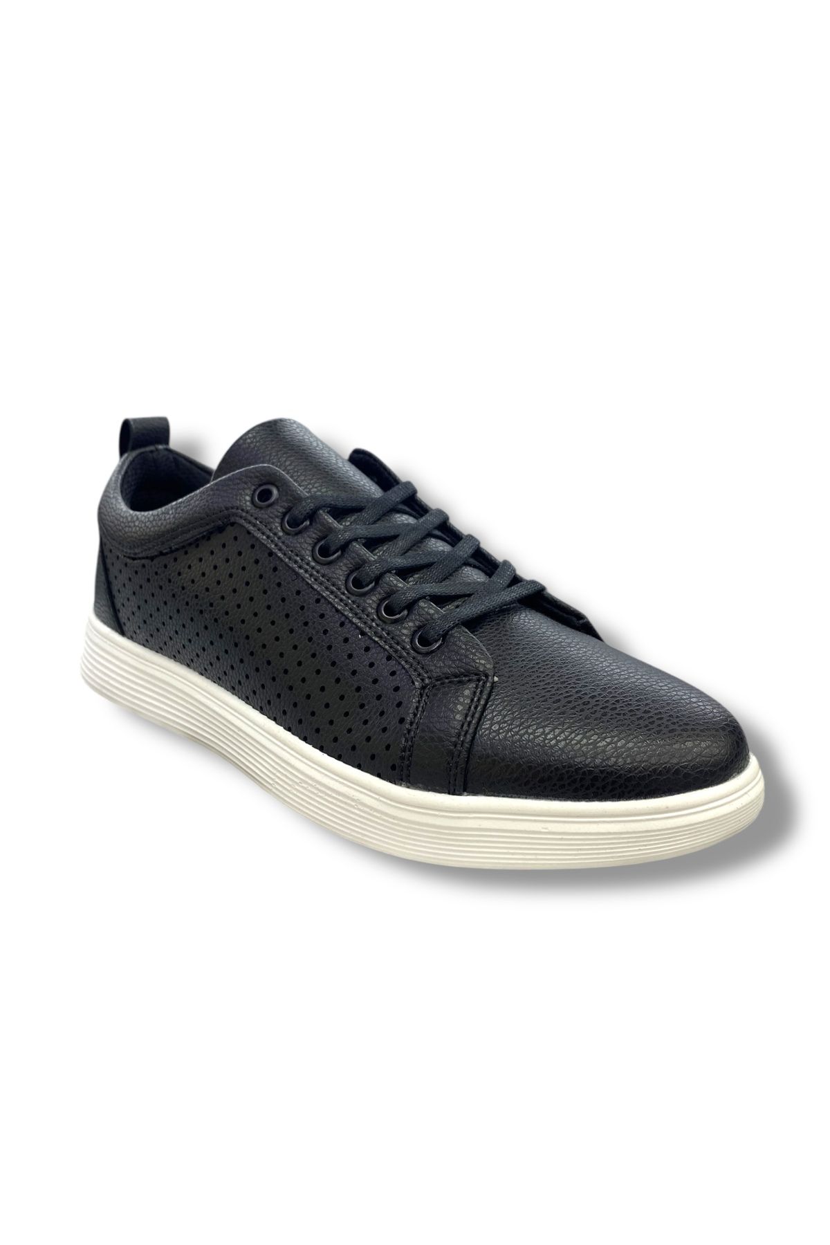 CONTEYNER Erkek Günlük Kullanım Ayakkabı Siyah Beyaz Cilt Sneaker