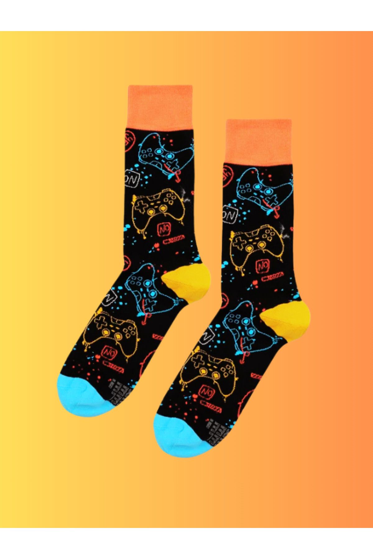 Shuttle Park Özel Seri Socks Renkli Eğlenceli Happy Game Over Desenli Rahat Tasarım Tarz Kokulu Dikişsiz Çorap
