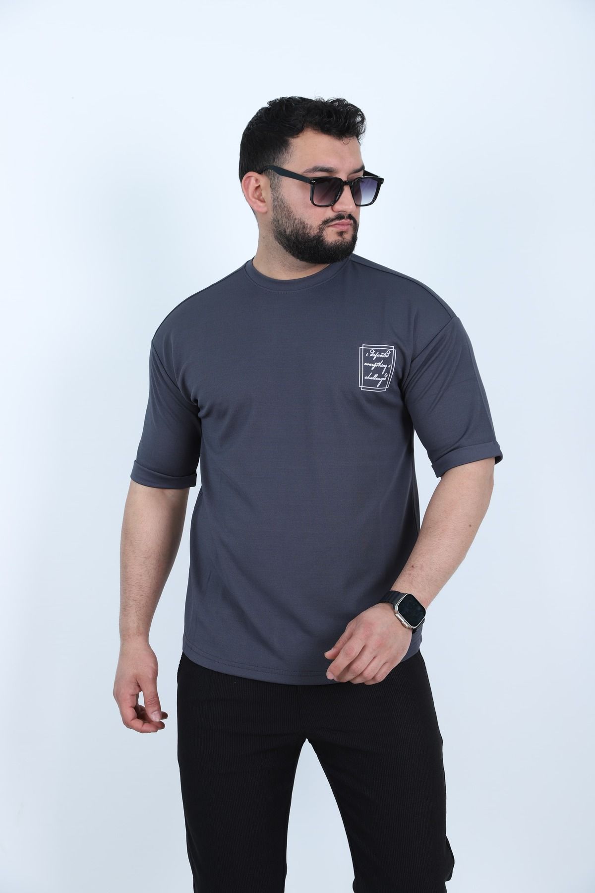 sports here Spor Giyim Bisiklet Yaka Oversize Yeni Sezon Tişört