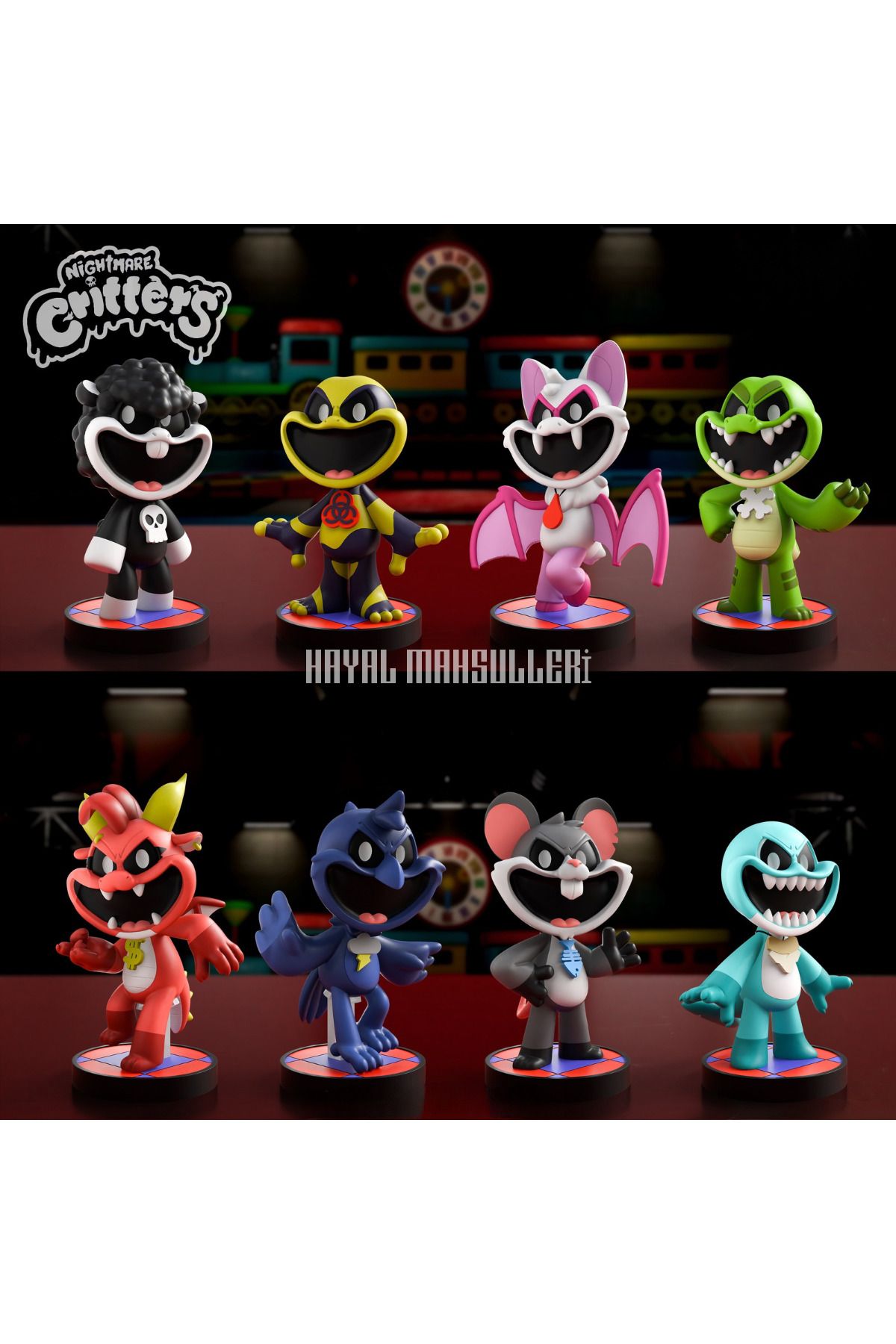 mimo Nightmare Critters Poppy Playtime 8'li Oyuncak Figür