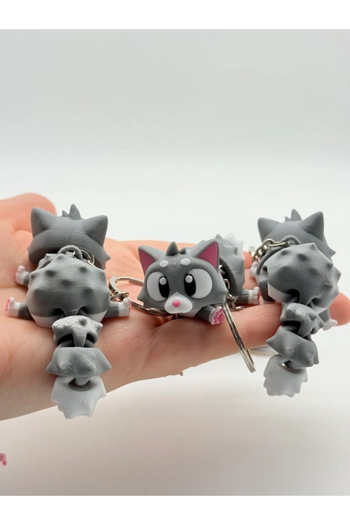 moonparacord Hareketli Kedi Anahtarlık
