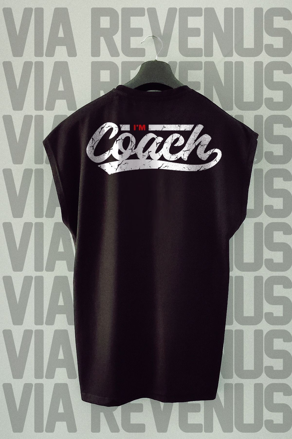 Vordevia Koç Sırt Baskılı Sıfır Kollu Bisiklet Yaka Spor Tshirt