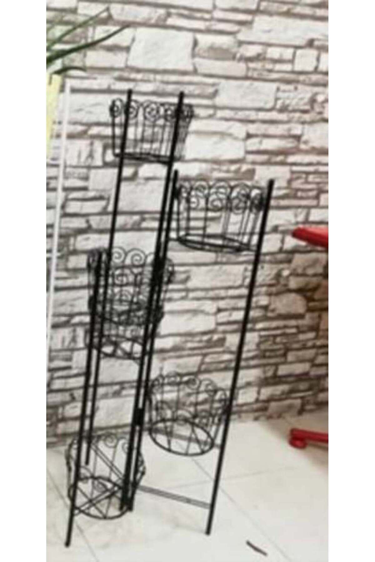 konak züccaciye 6 Gözlü Ferforje Çiçeklik Siyah