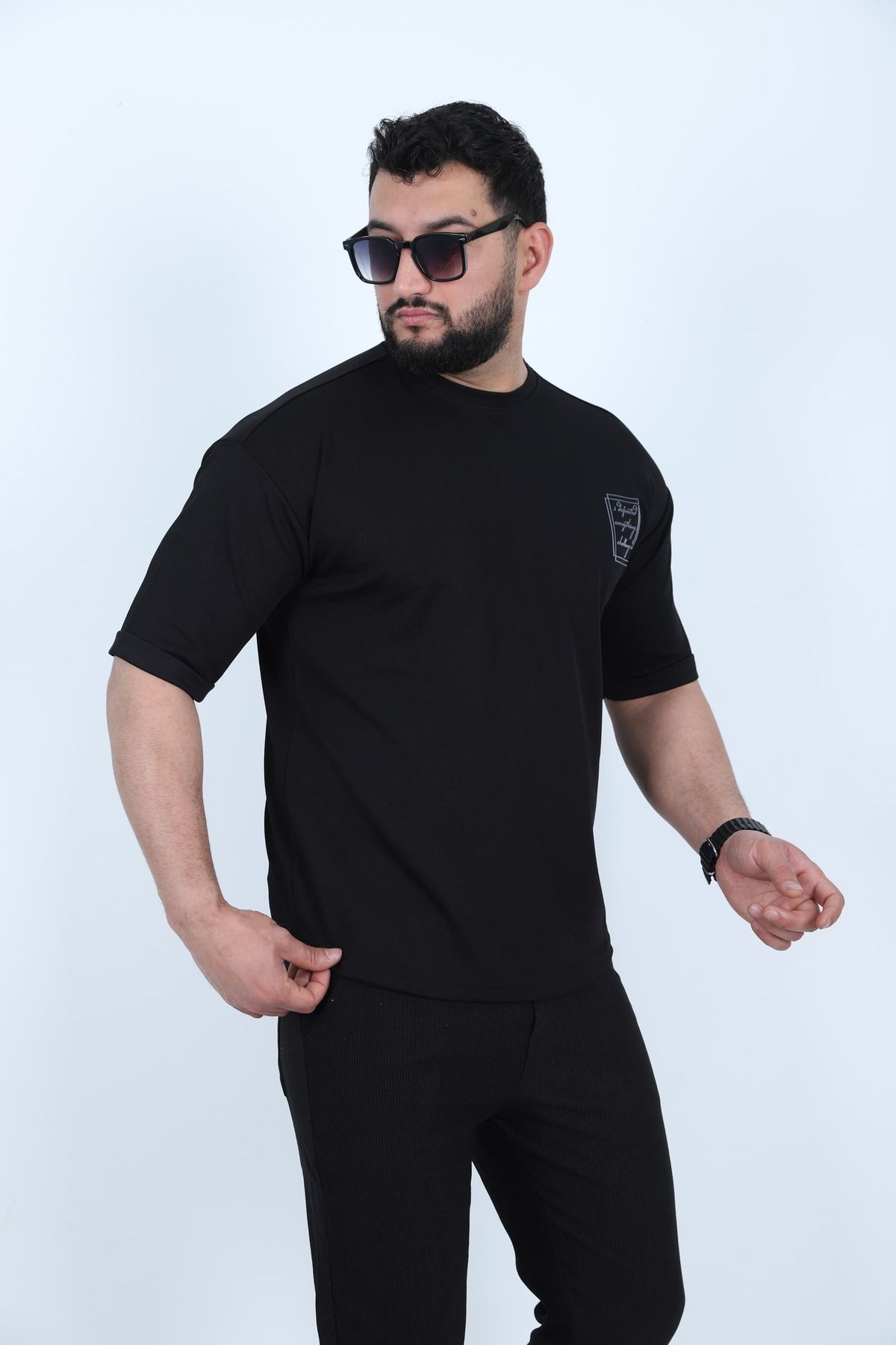 sports here Spor Giyim Bisiklet Yaka Oversize Yeni Sezon Tişört