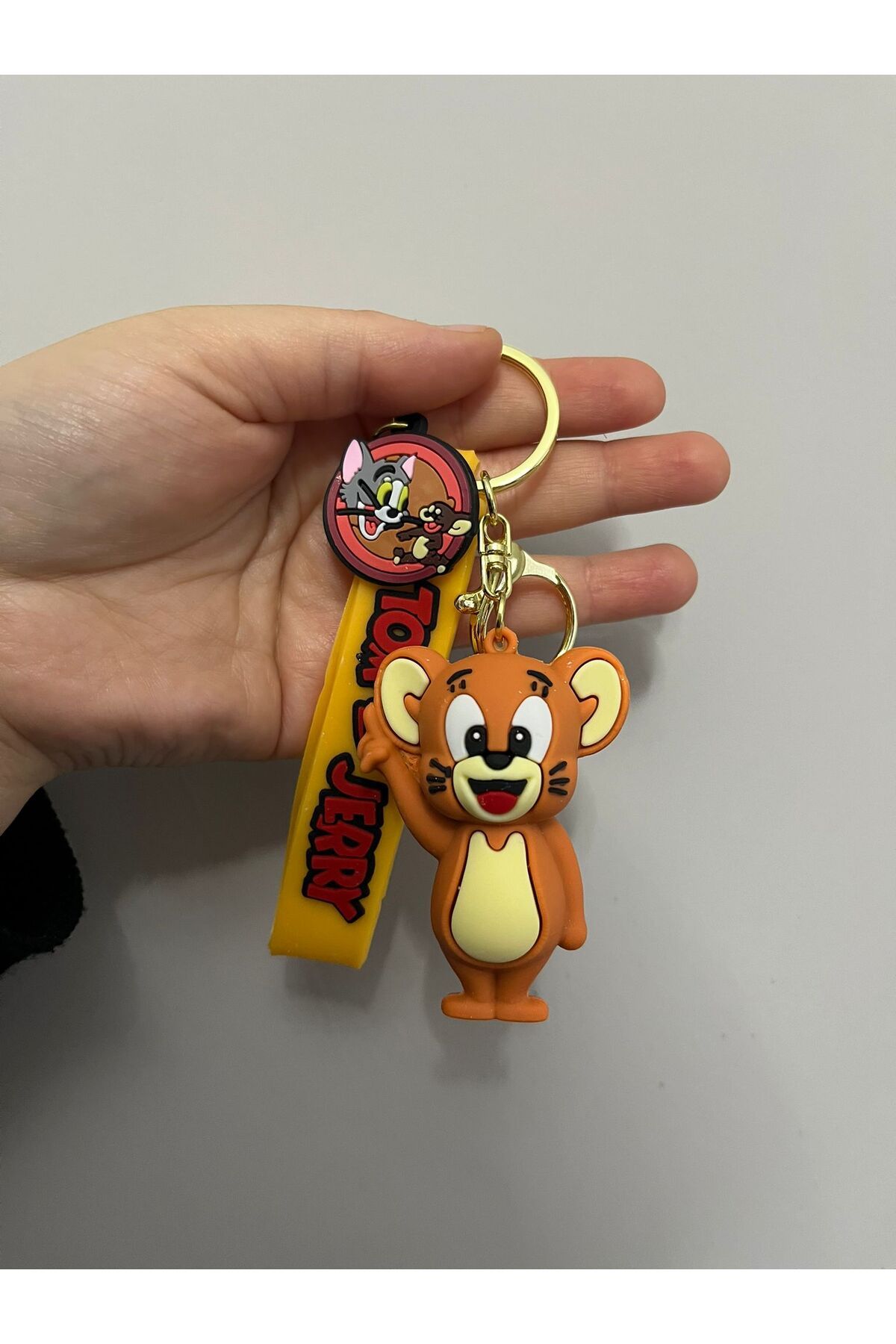 mihi hediyelik TOM VE JERRY 3 D SİLİKON BÜYÜK BOY KALİTELİ ANAHTARLIK ÇANTA SÜSÜ 2li