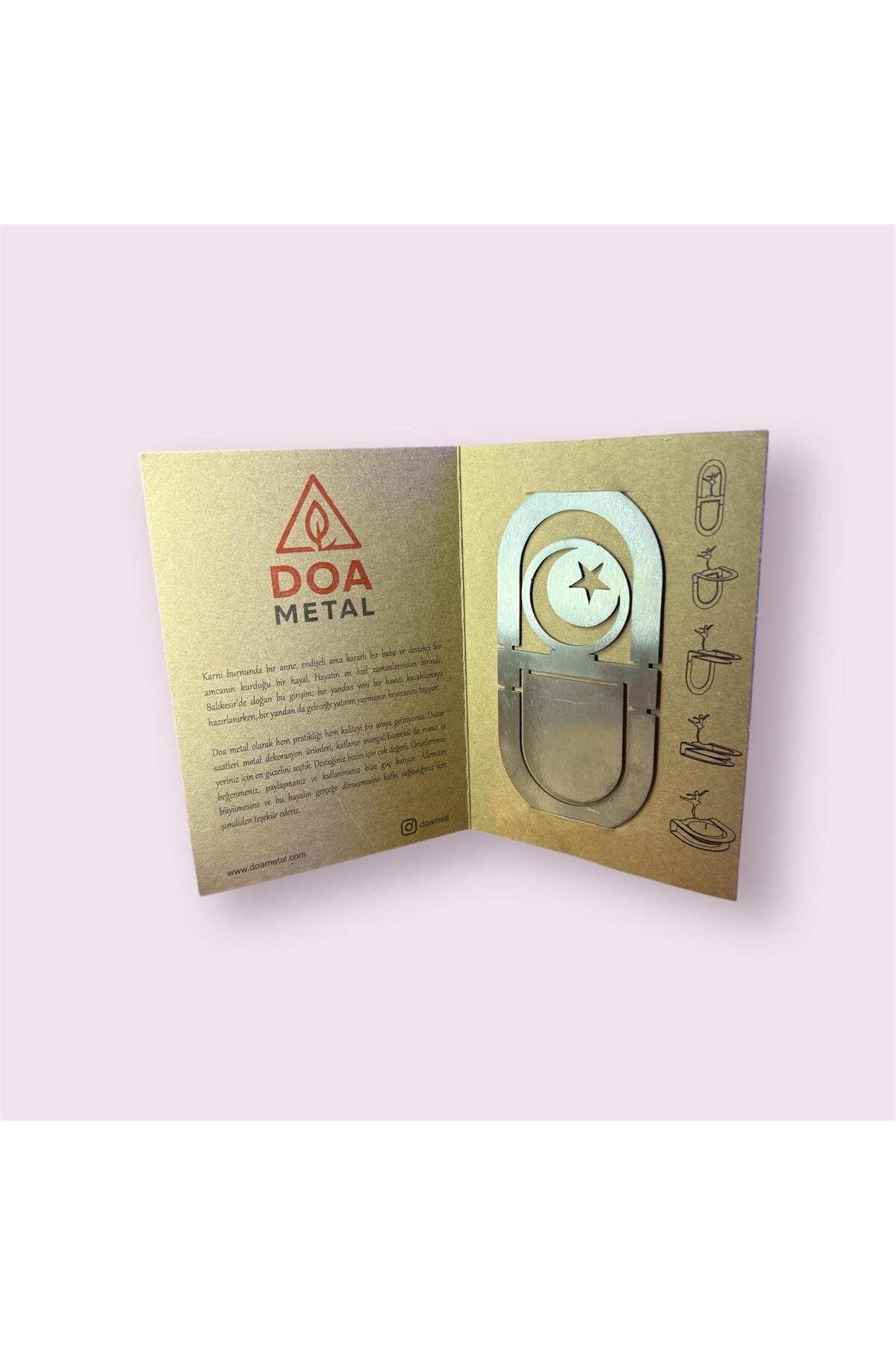 Doa Metal Ayyıldız Temalı Katlanabilir Silüet Detaylı Dekoratif Mumluk