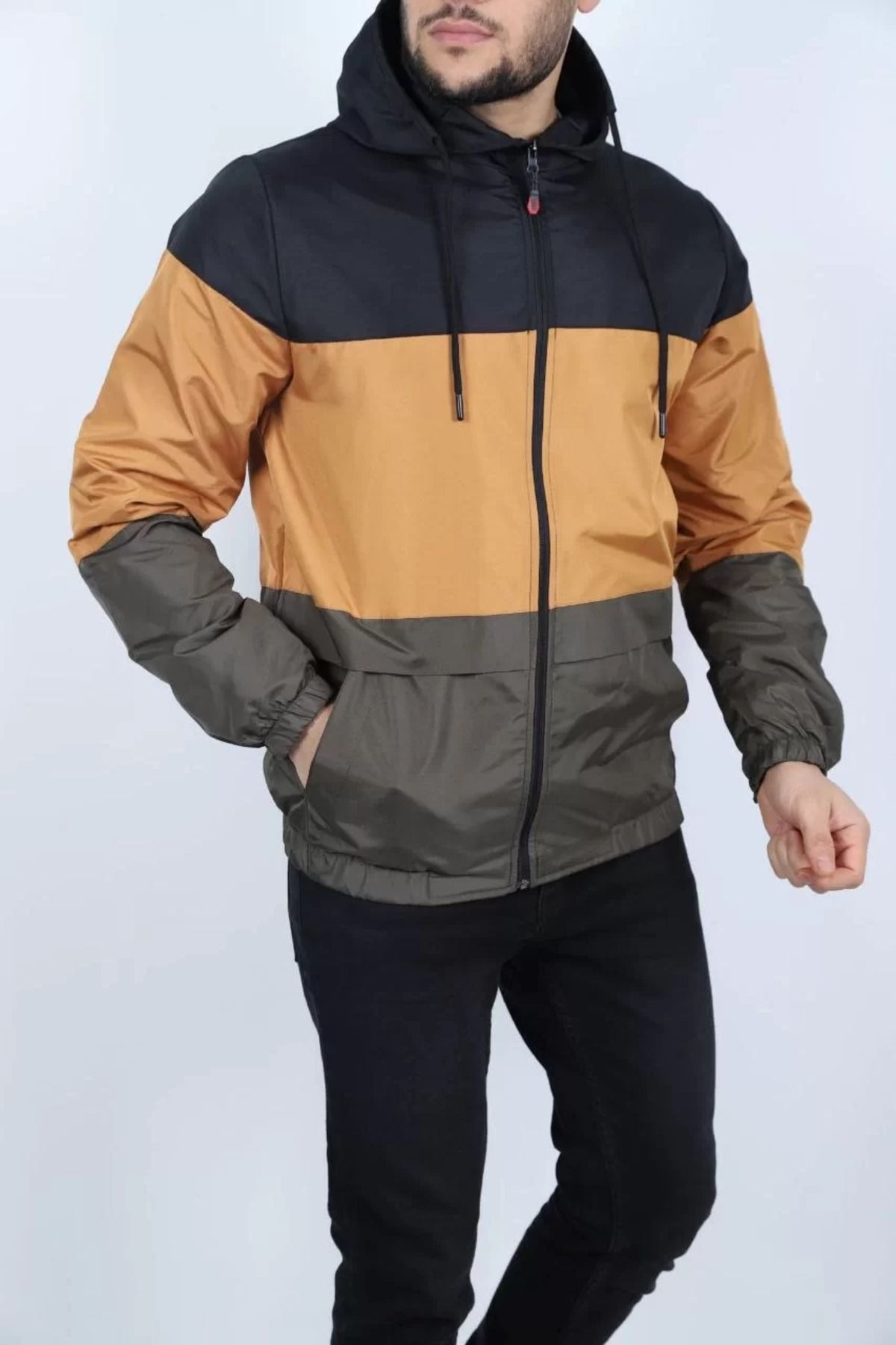 FantaziAtölyesi Unisex Kapüşonlu İçi Astarlı Yağmurluk - Siyah