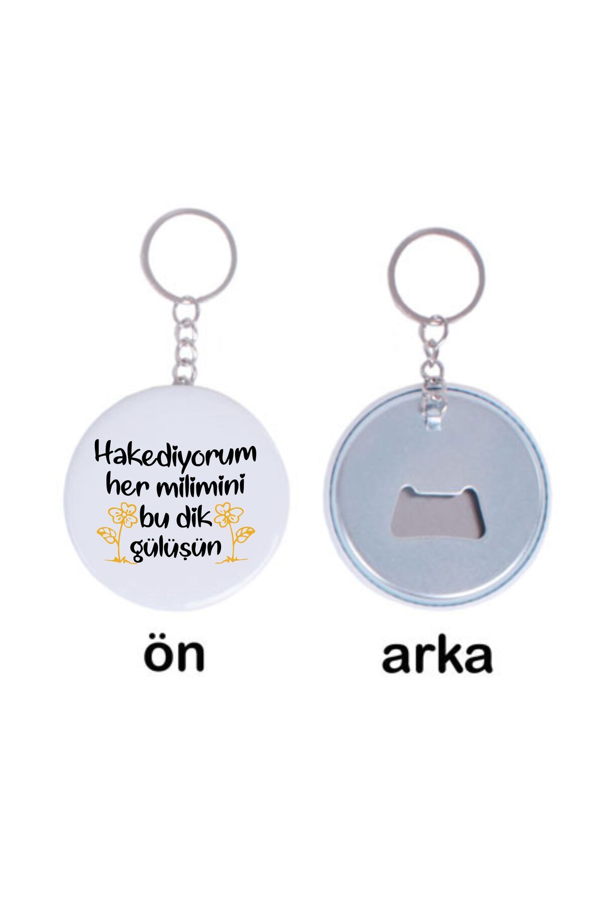 hediyenebak 2'li Hakediyorum Her Milimini Tasarımlı Özel Açacaklı Anahtarlık