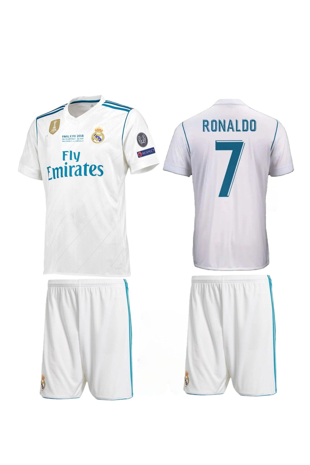 cs spor Real//madrid 2017 /2018 Sezon Cristiano Ronaldo Çocuk Futbol Forması 2 V’LÜ Set