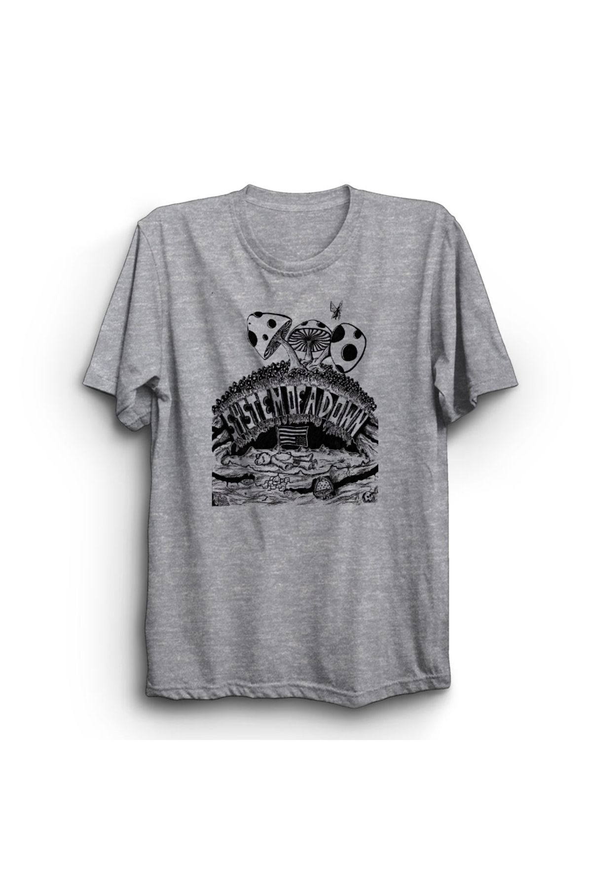 The Fame System of A Down, Mushrooms, Rock Metal Müzik Grubu Baskılı, Unisex, %100 Pamuk Tişört
