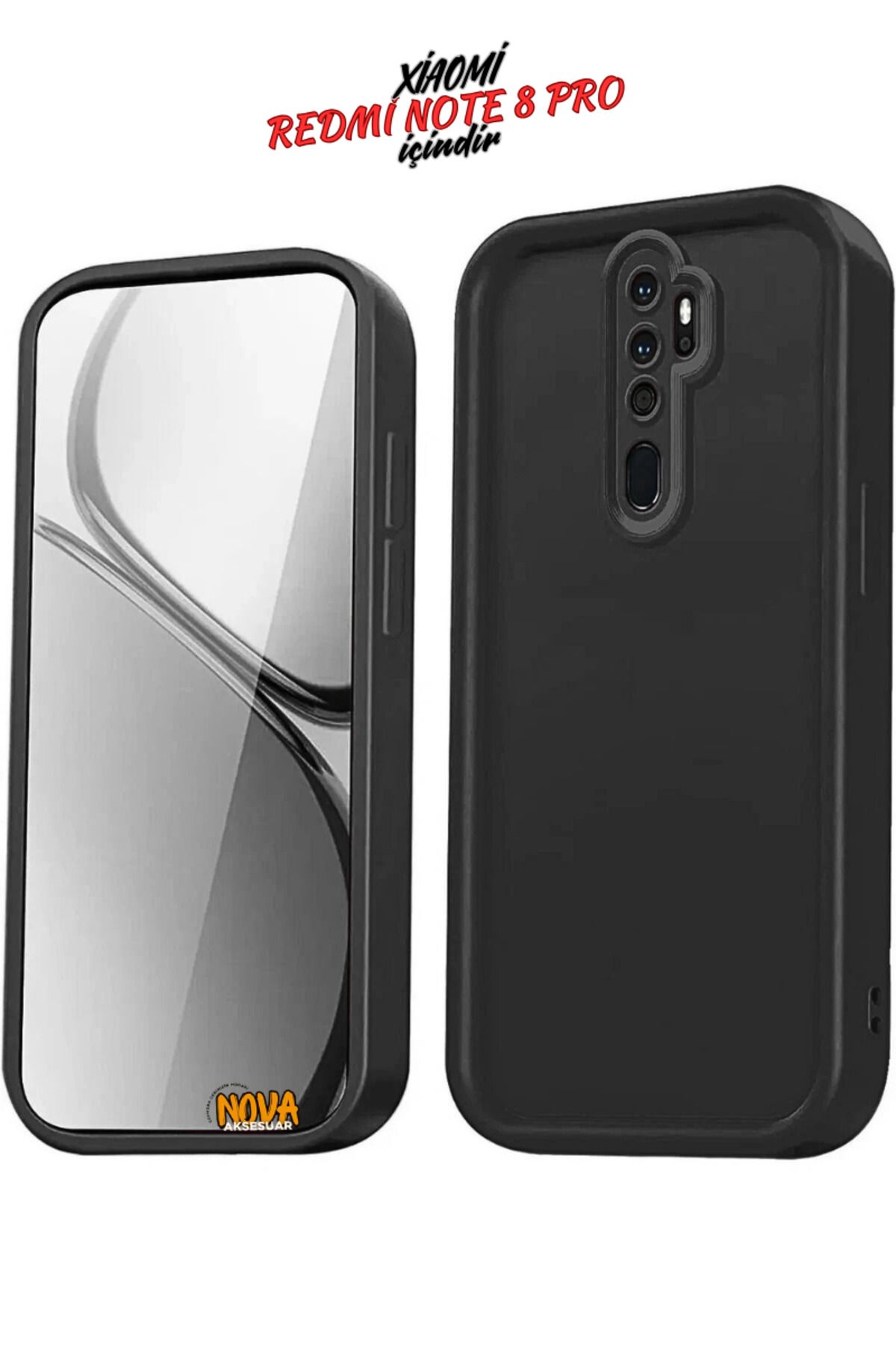 cepmoda XİAOMİ REDMİ NOTE 8 PRO Kılıf Soft Doku & Çıkıntılı & Kamera Korumalı Silikon 3d Kapak v1 - SİYAH