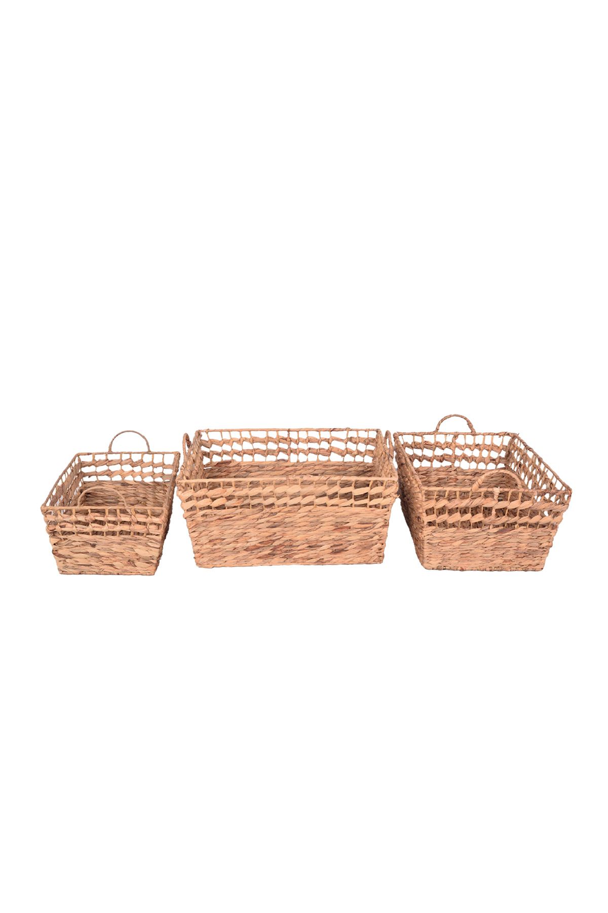 Bahçem Dekoratif Water Hyacinth/Su Sümbülü Sepet 3'Lü Set