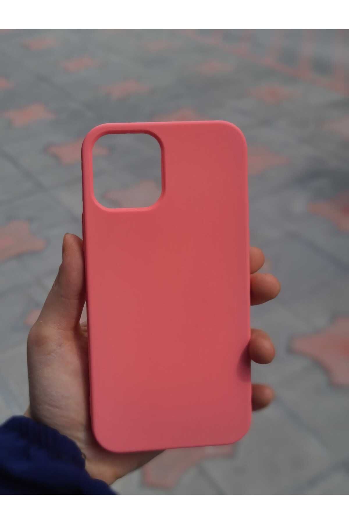 CEP-HANE Apple İphone 12 Silikon İçi Kadife Telefon Kılıf Pembe