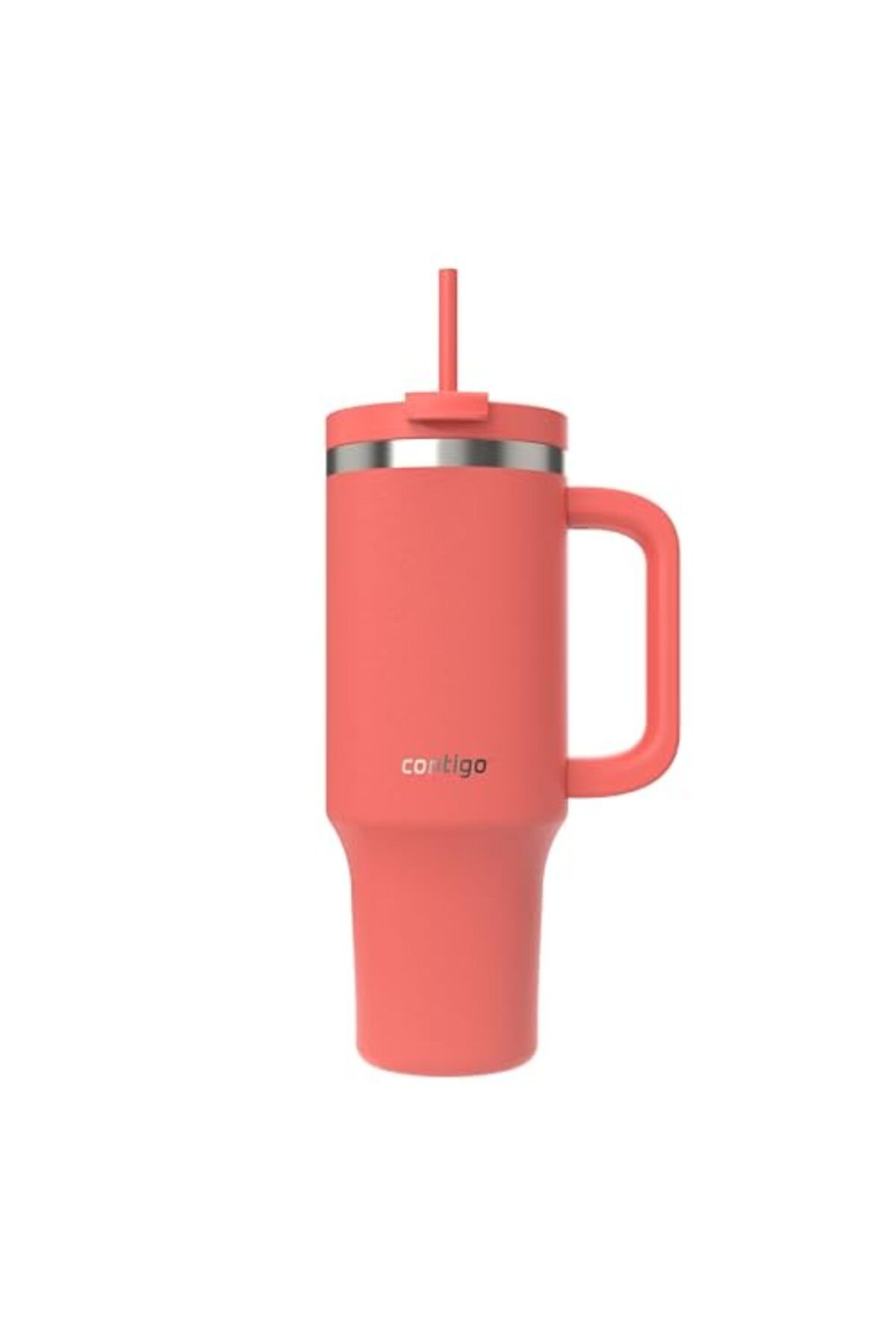 ShopZum Üniseks Yetişkin Streeterville Tumbler Pipetli Yalıtımlı Su Şişesi, 1.2L, Mercan