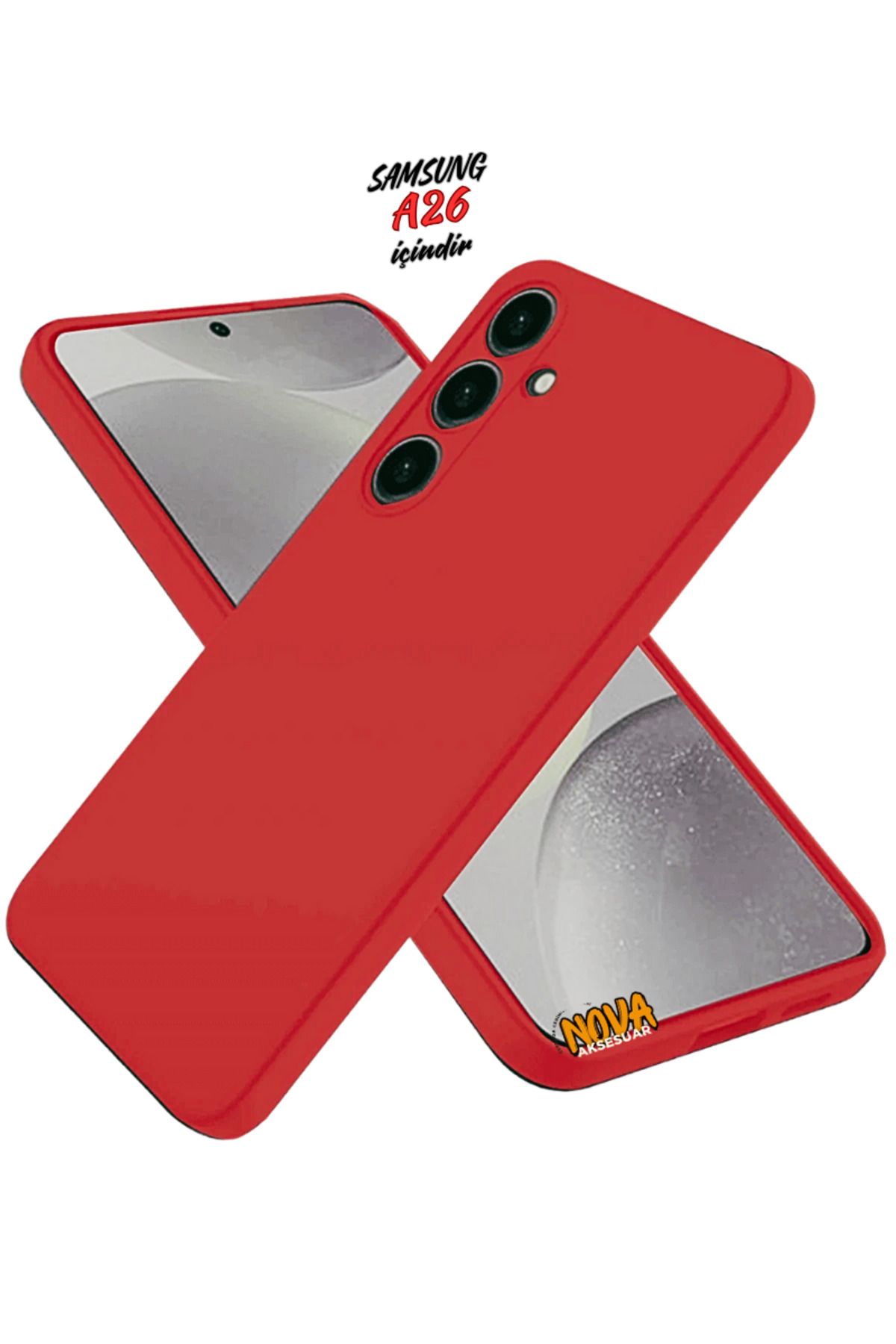 cepmoda SAMSUNG GALAXY A26 - içi kadife Nano Lansman Kapak/Kılıf - KIRMIZI