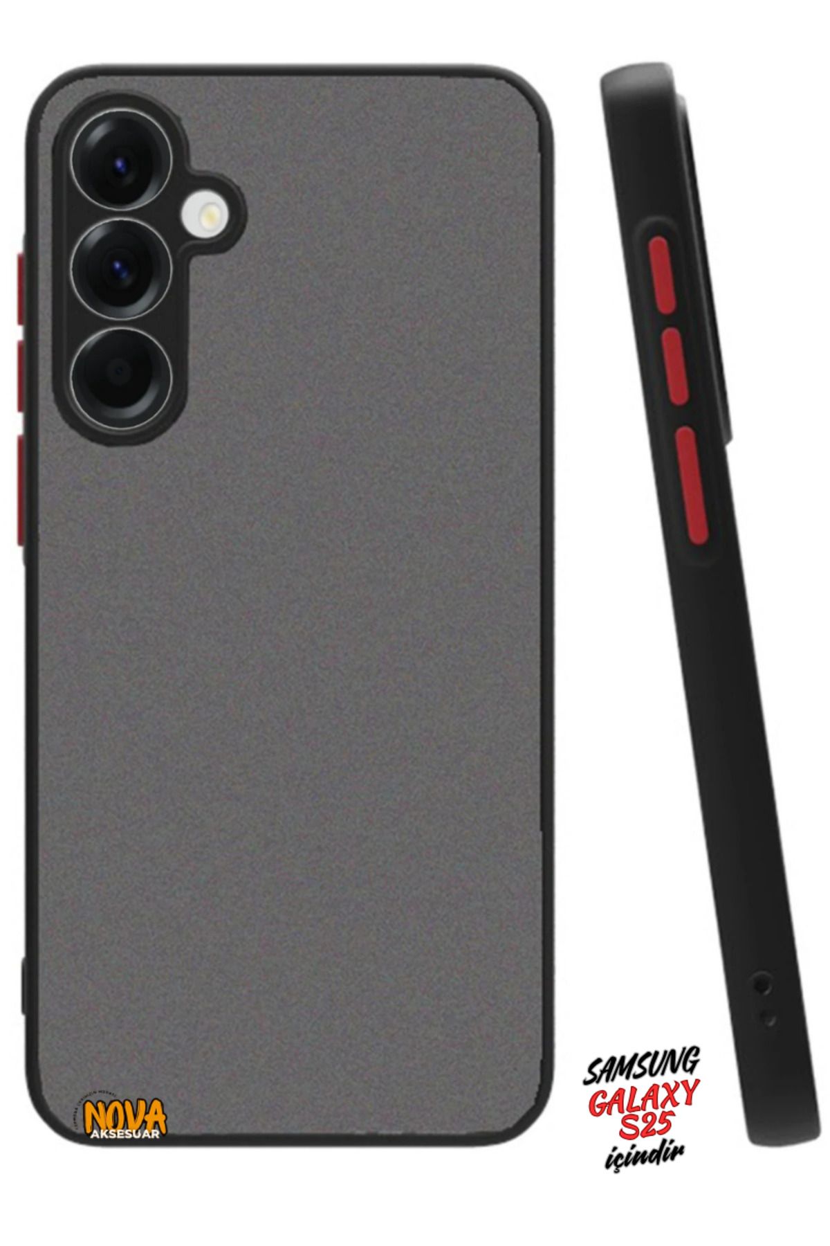 cepmoda SAMSUNG GALAXY S25 - Yanları Soft Silikon Arkası Mat Yarı Saydam Kapak/Kılıf - Siyah