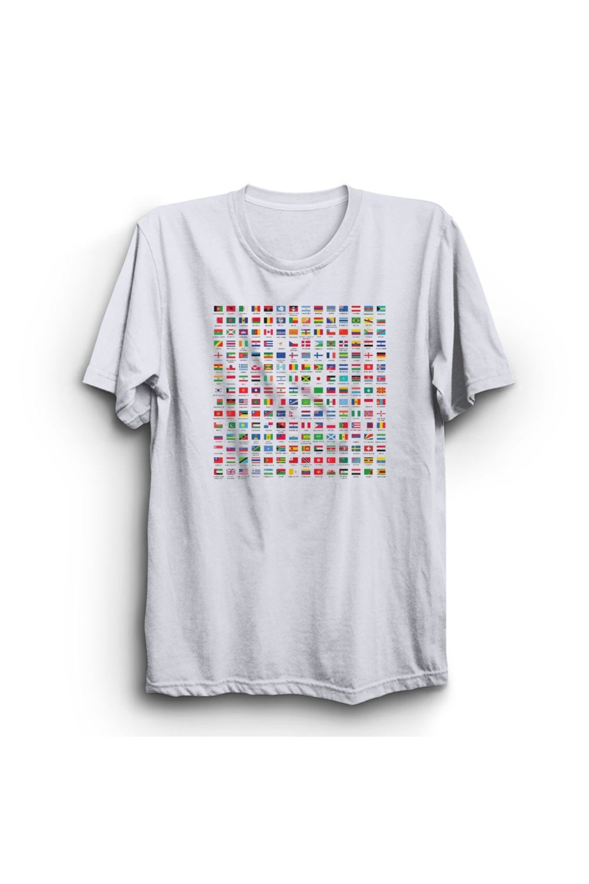 The Fame Bayraklar ve Ülkeler, World, Flags And Countries Baskılı, Unisex %100 Pamuk Tişört