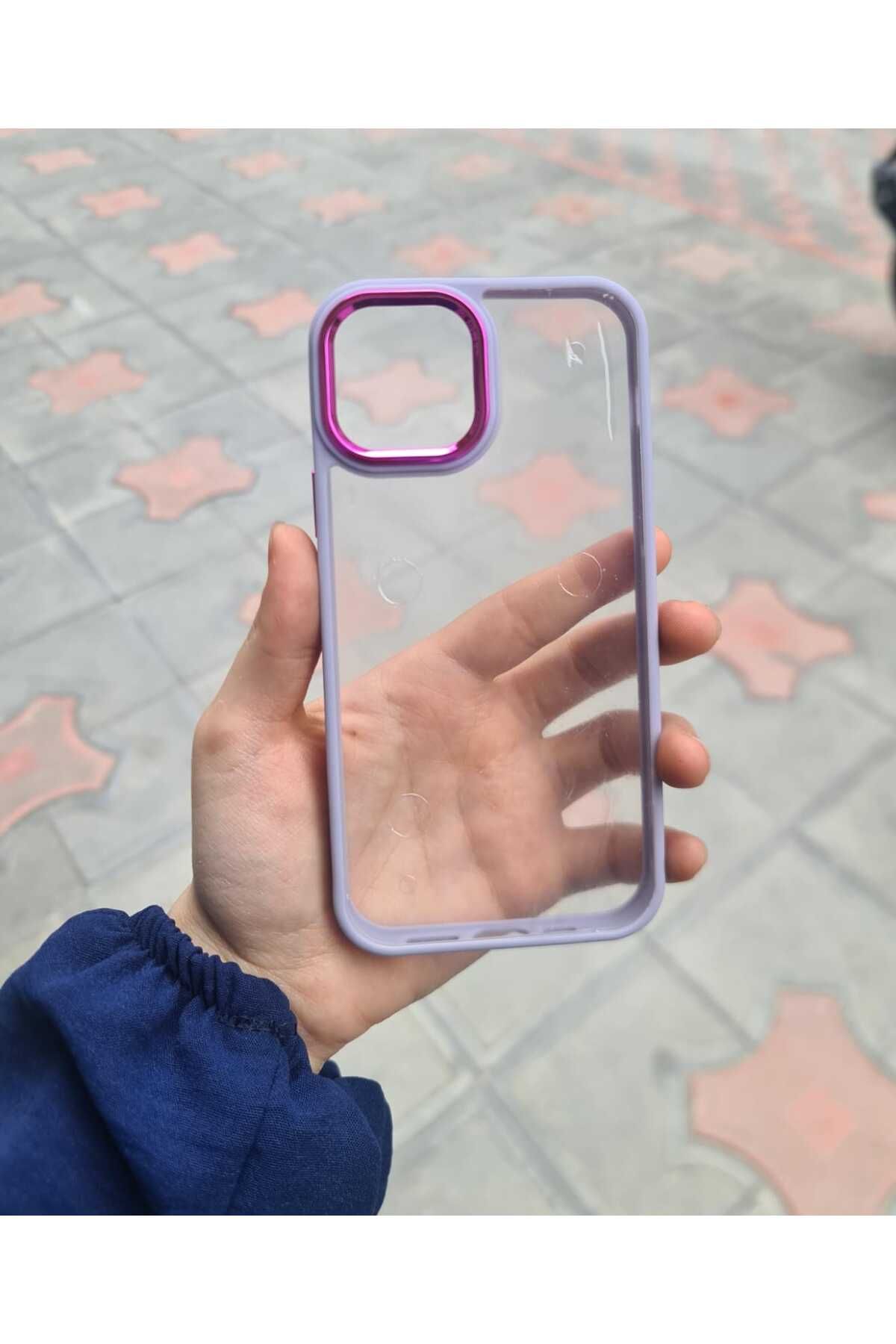 CEP-HANE Apple İphone 12 Kamera Koruyucu Parlak Kenarları Düz Darbe Emici Premium Arkası Şeffaf Kılıf