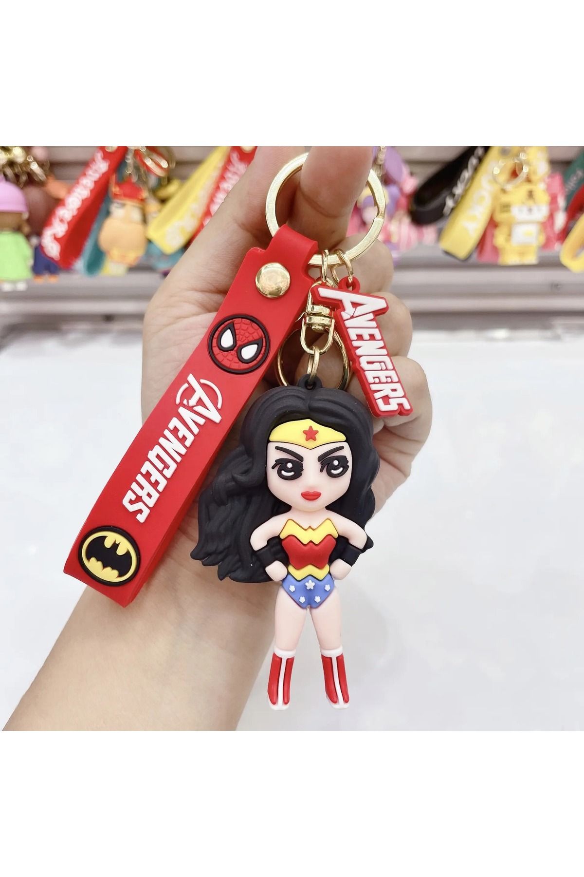 mihi hediyelik Avengers Marvel Wonder Woman Silikon Anahtarlık Çanta Süsü Oyuncak