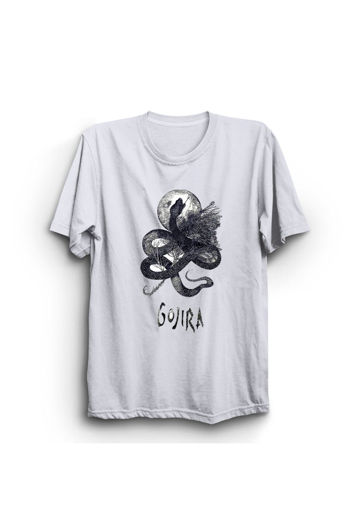 The Fame Gojira, Moon And Snake, Rock Metal Müzik Grubu Baskılı, Unisex, %100 Pamuk Tişört