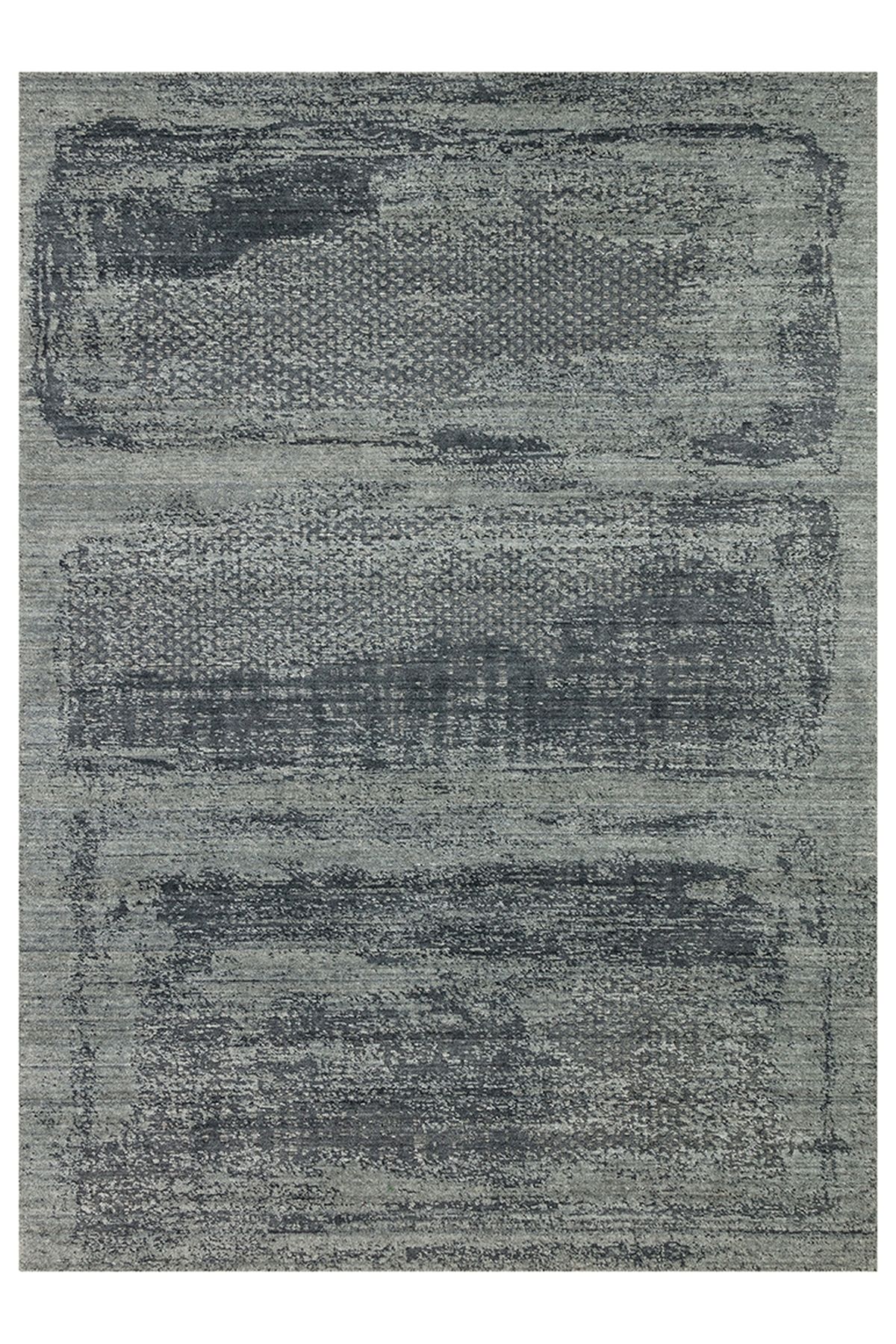 CARPETDOCIA Palette Serisi %100 Naturel Yün Viskon Pamuk El Dokuma İskandinav Salon Oturma Odası Halı BLACK