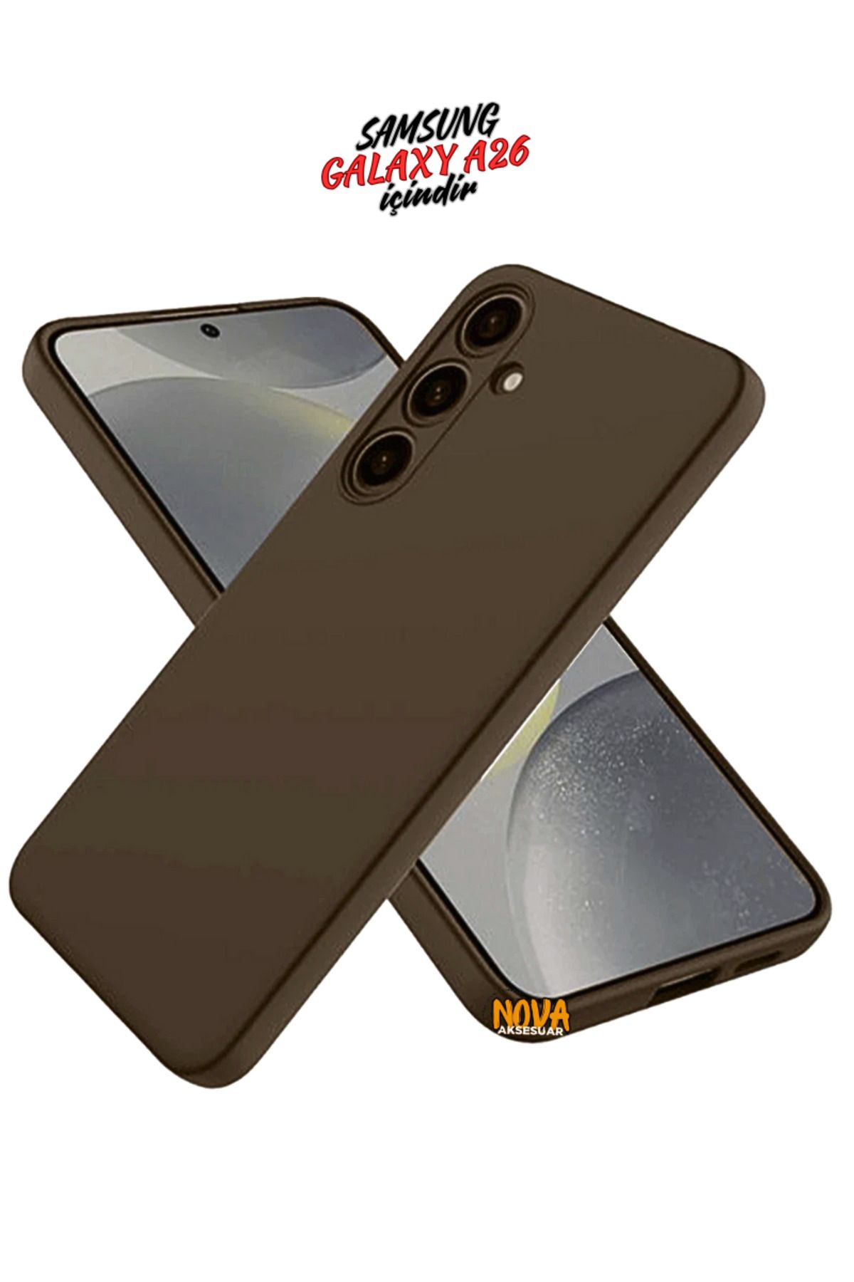 cepmoda SAMSUNG GALAXY A26 Kılıf | Yumuşak Ince Slim Soft Silikon Yerli Üretim Kapak - KAHVERENGİ