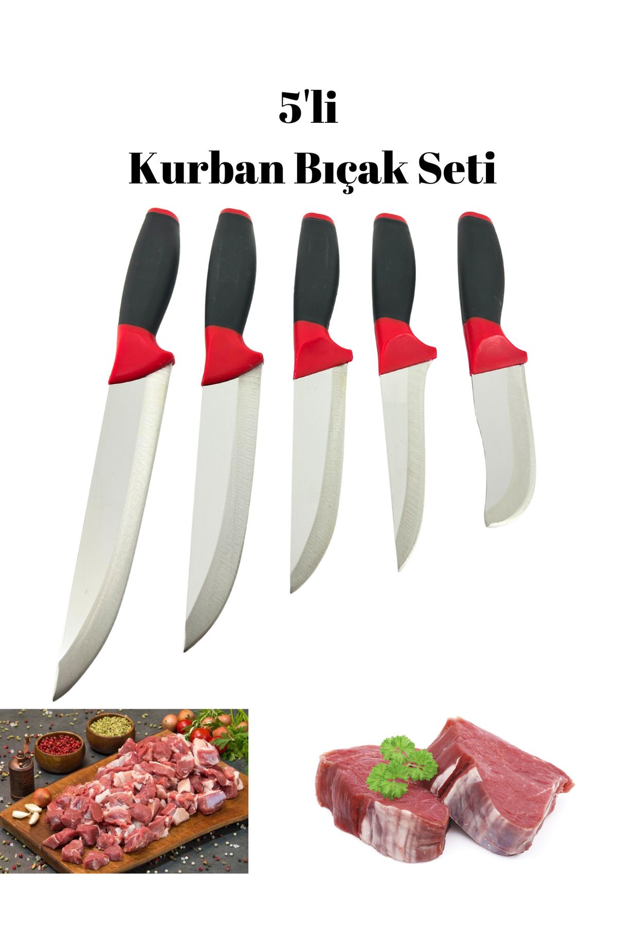 Özkeskin 5'li Bıçak Seti Ultra Keskin Bıçak Seti Paslanmaz Çelik Bıçak Seti