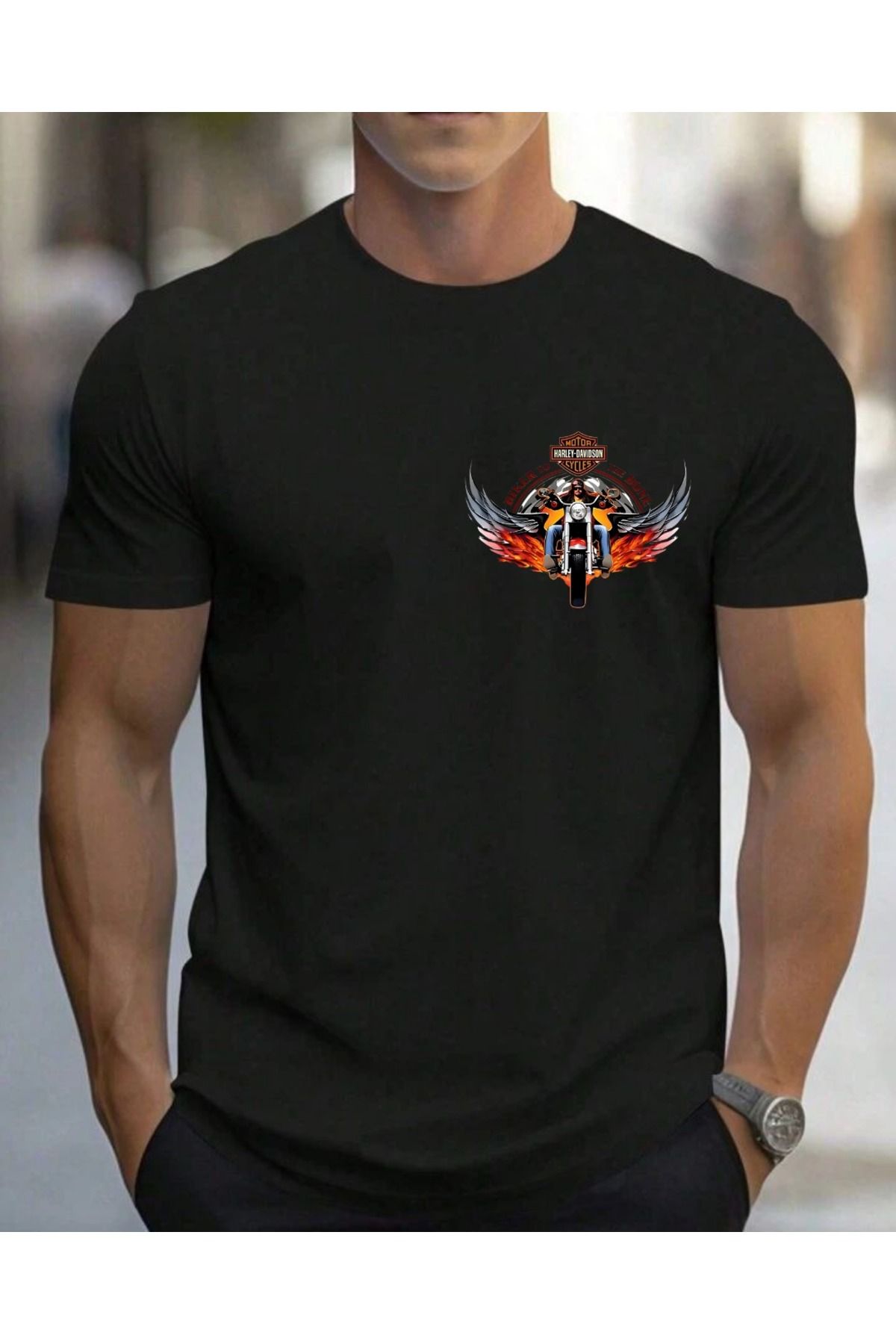 Ervo Reklam özel tasarım motorcular için ref rektörlü t-shirt