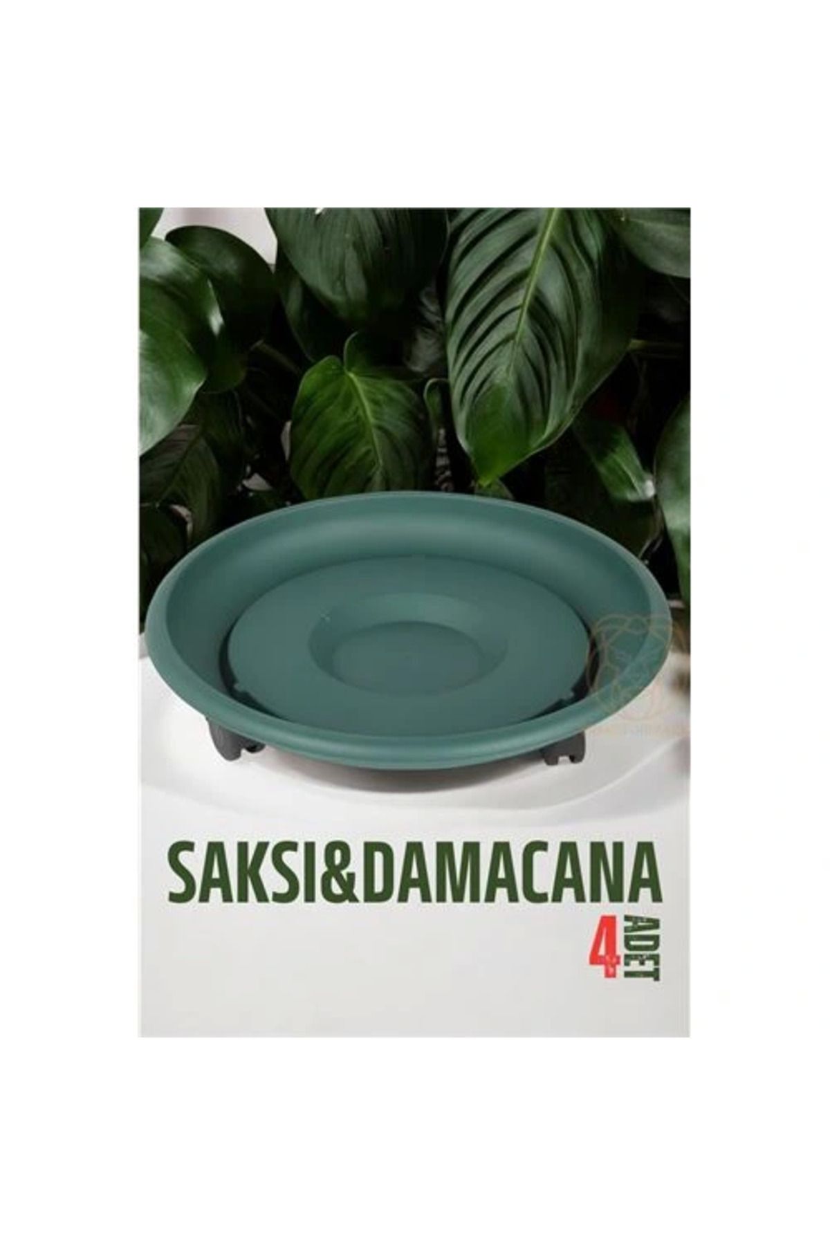 EGstore Tekerlekli Saksı Altığı 4 ADET 37 CM YEŞİL