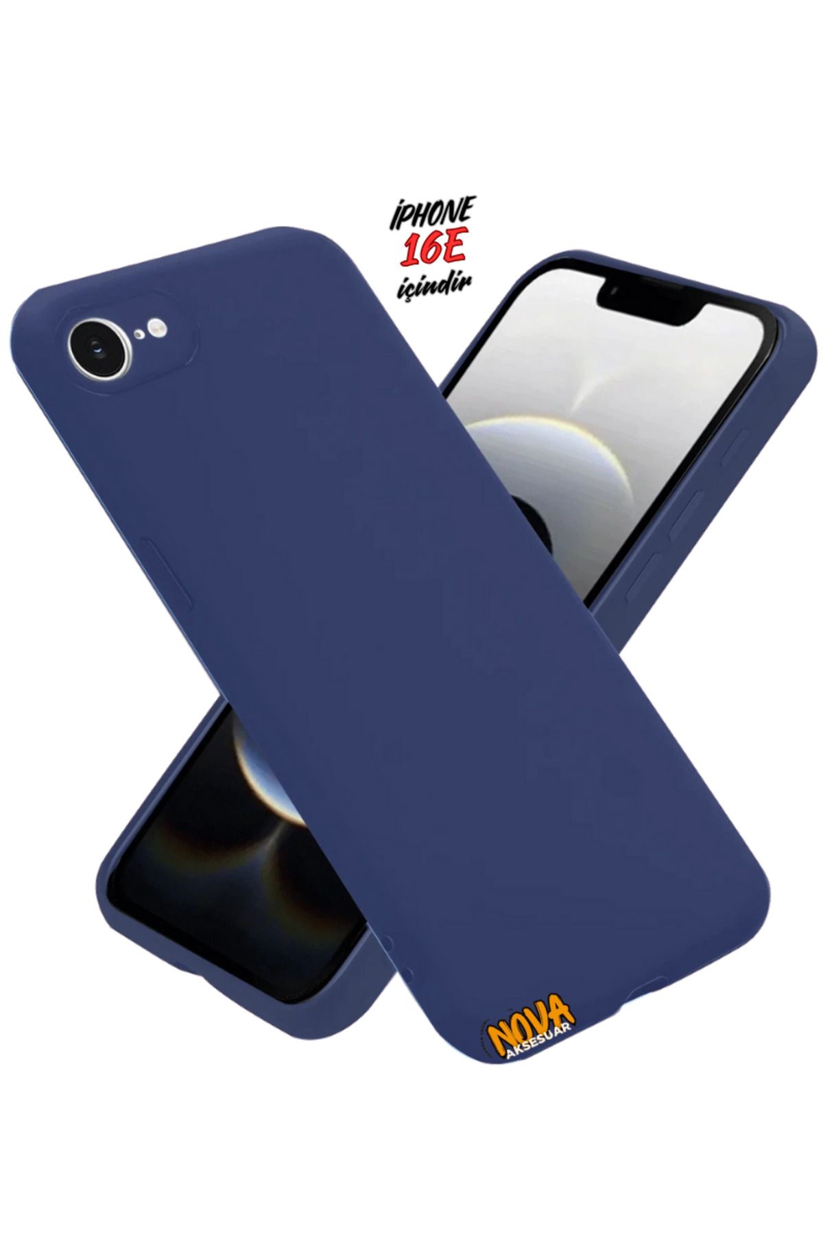 cepmoda iPhone 16E Kılıf | Yumuşak Ince Slim Soft Silikon Yerli Üretim Kapak - LACİVERT