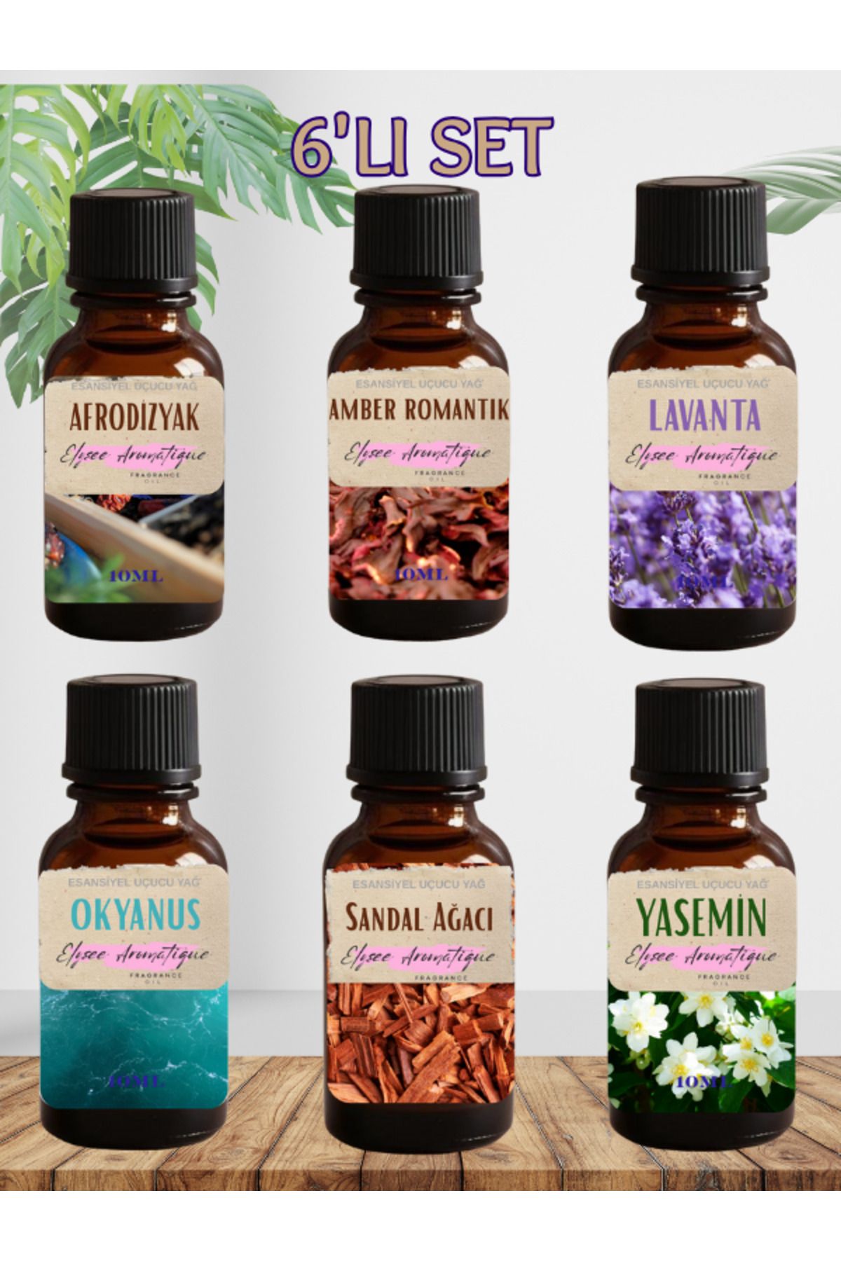 Elysee Aromatique 6'lı Set Esansiyel Uçucu Koku Yağı Difüzör Esansı Buhurdanlık Yağı Aromaterapi Yağı
