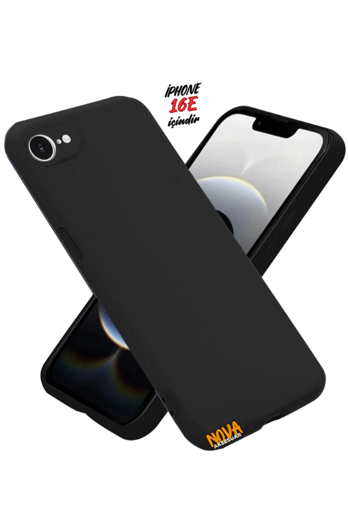 cepmoda iPhone 16E Kılıf | Yumuşak Ince Slim Soft Silikon Yerli Üretim Kapak - SİYAH