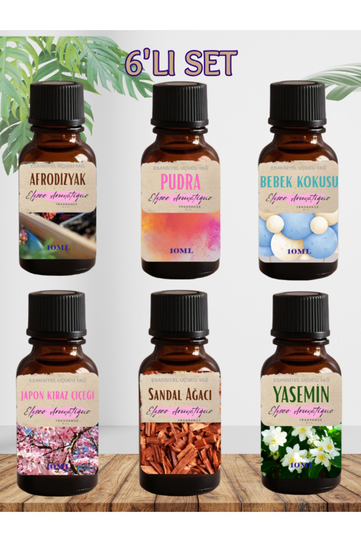 Elysee Aromatique 6'lı Set Esansiyel Uçucu Koku Yağı Difüzör Esansı Buhurdanlık Yağı Aromaterapi Yağı