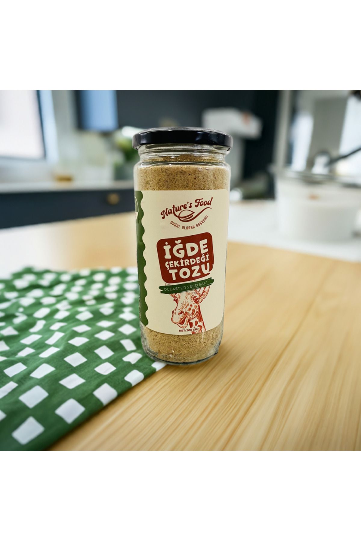 NATURES FOOD İğde Çekirdeği Tozu Net 200gr Kemik Gelişimi, Lif, Protein, B Vitaminleri, Potasyum Ve Magnezyum.