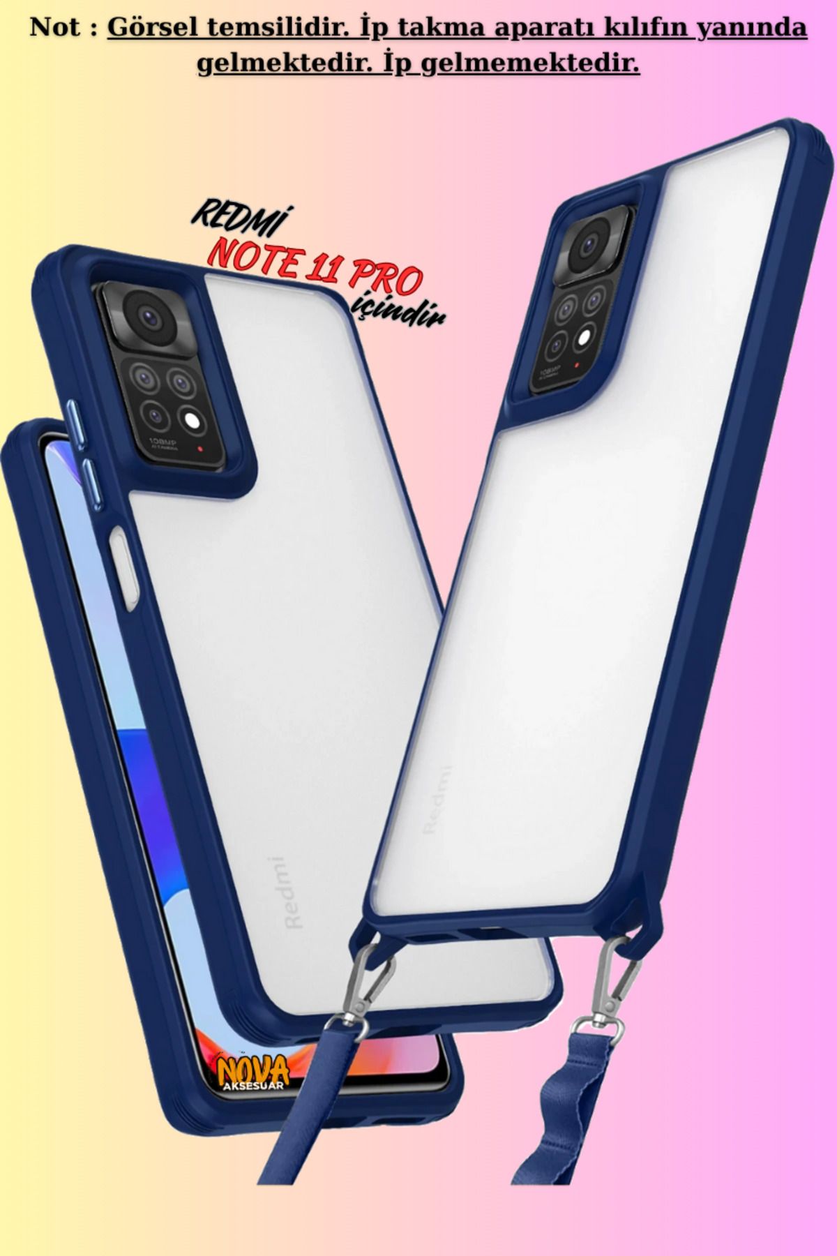 cepmoda Xiaomi REDMİ NOTE 11 PRO Uyumlu - Renkli Kenar Darbe Koruyucu Penta TPU Kapak/Kılıf - LACİVERT