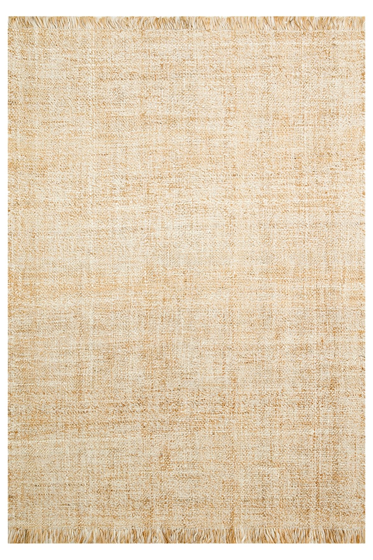 CARPETDOCIA Hitit Serisi %100 Naturel Yün ve Jüt El Dokuma Geleneksel Salon Oturma Odası Yatak Odası Halı BEIGE