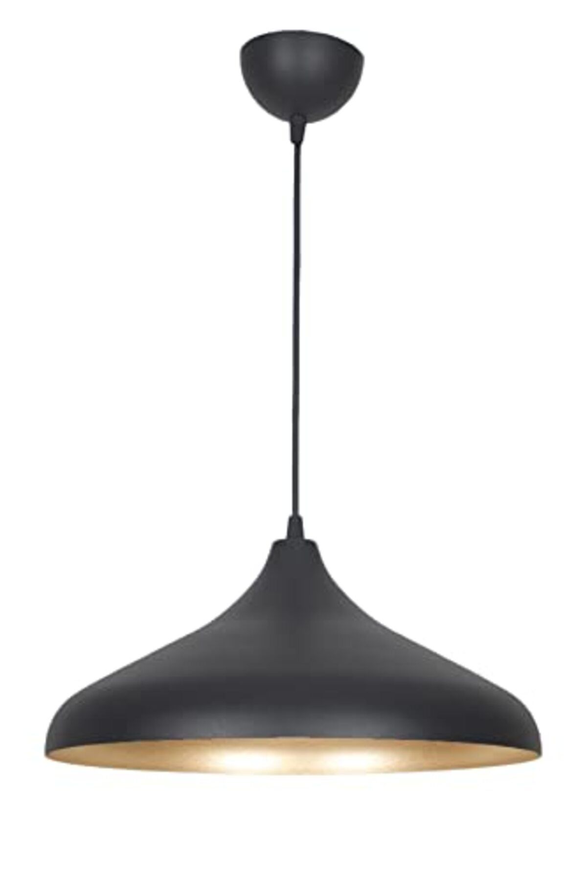 ShopZum Fer Avize Nil Modern Metal Sivama Siyah İçi Gold Renk Sarkit Cafe - Mutfak Tekli Avize
