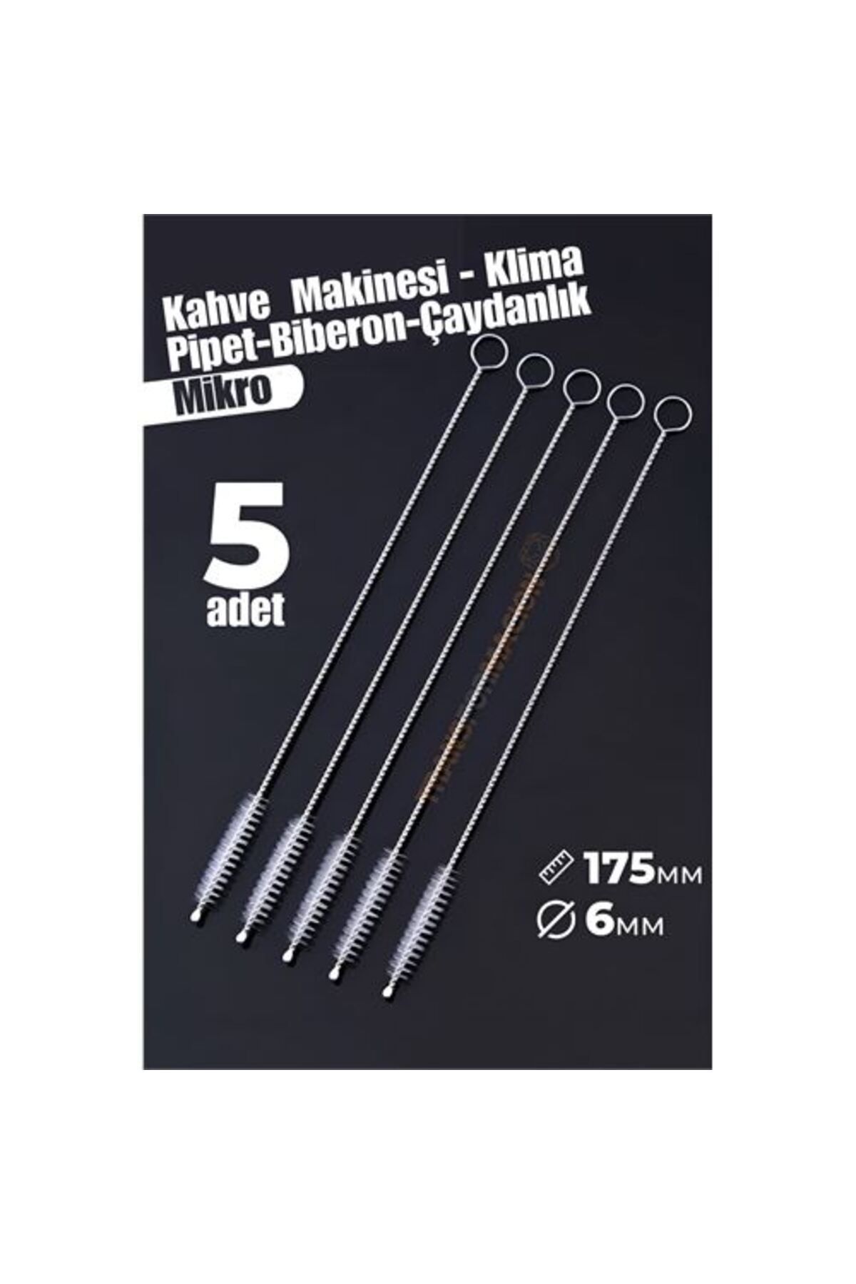 Skygo ModaCar Mikro Fırça Klima Biberon Pipet Fırçası 5 Adet
