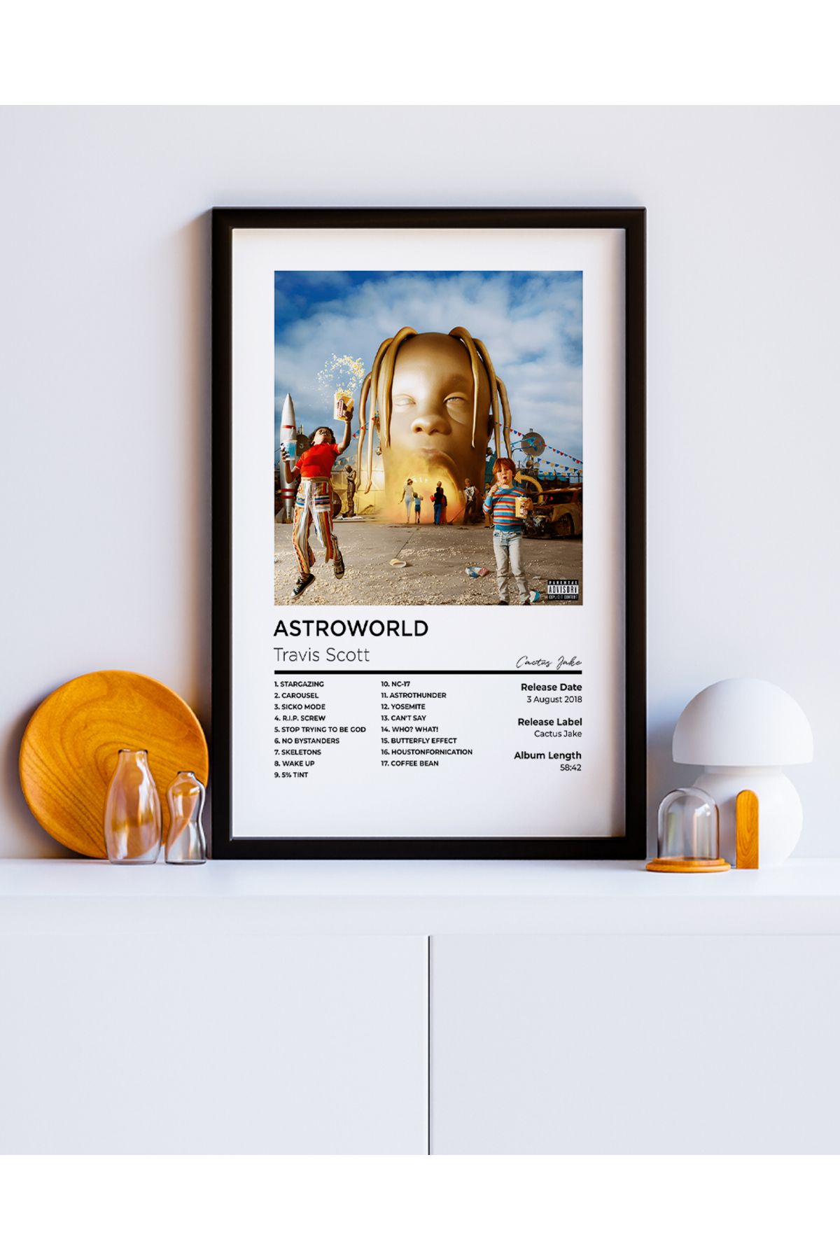 BUTİK.E Çerçevesiz Travis Scoot - Astroworld Albüm Tablosu