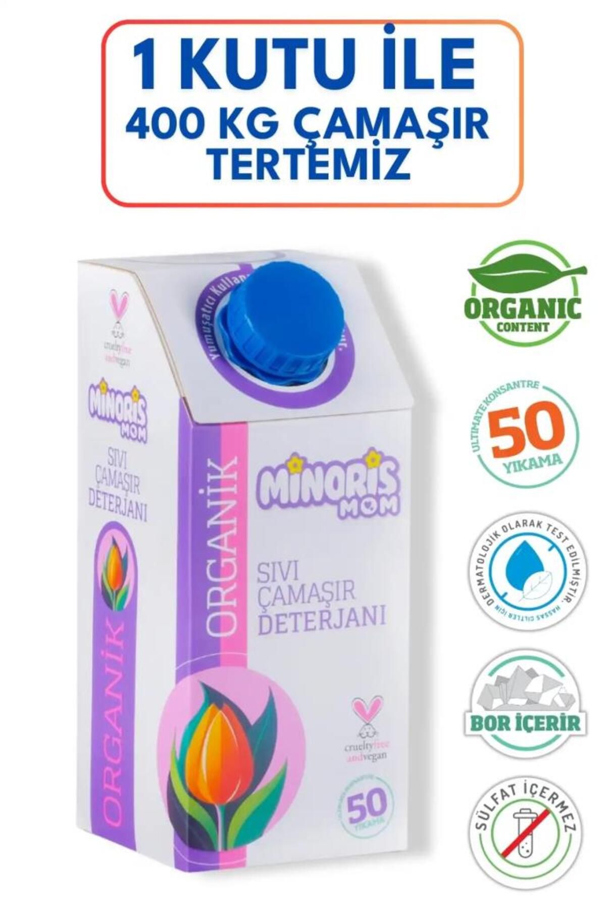 MR RZN STORE Mino ris MOM Organik Sıvı Çamaşır Deterjanı 1 Lt 50 Yıkama