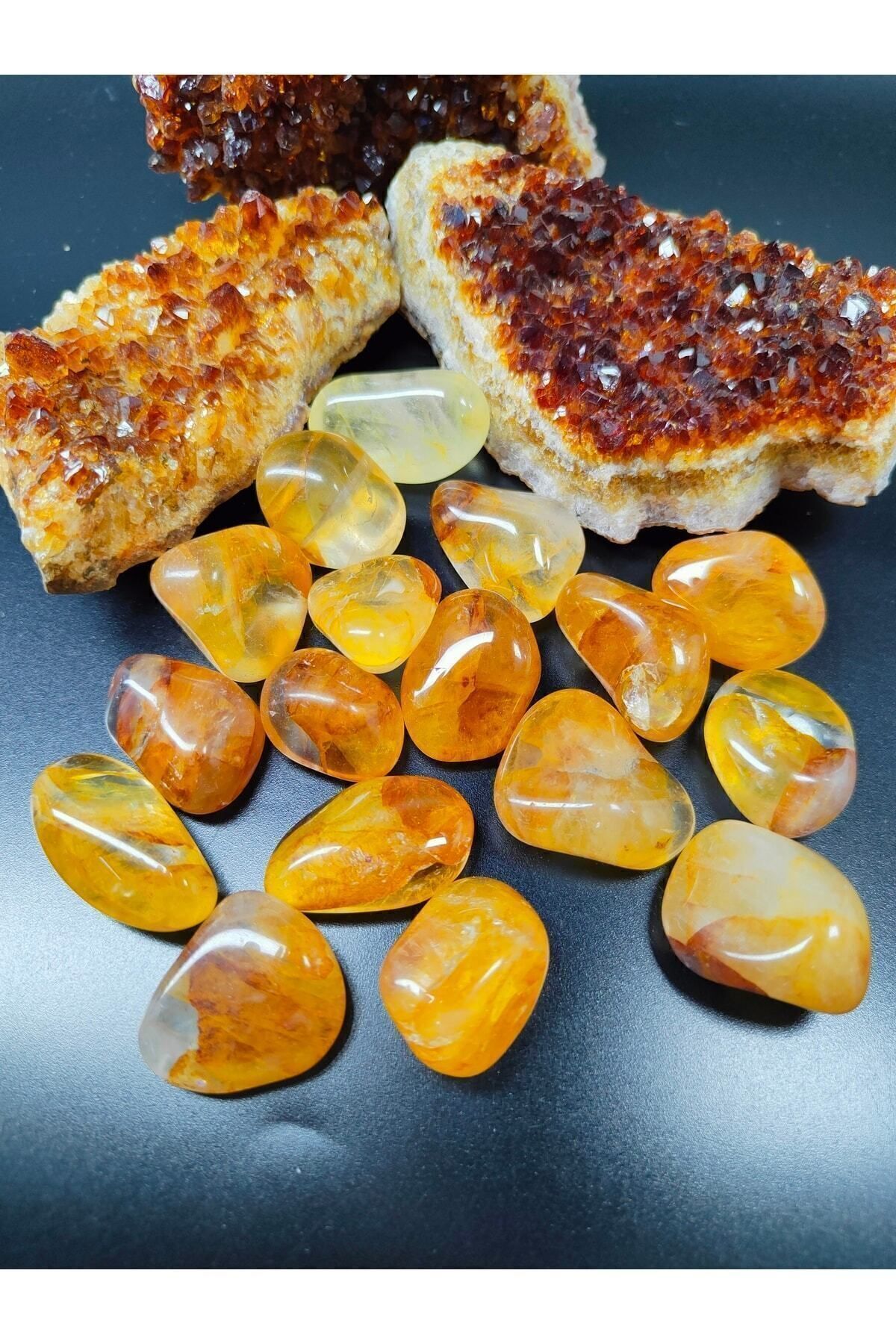 Doğal Sitrin Taşı Tımbıl ( Para Taşı )