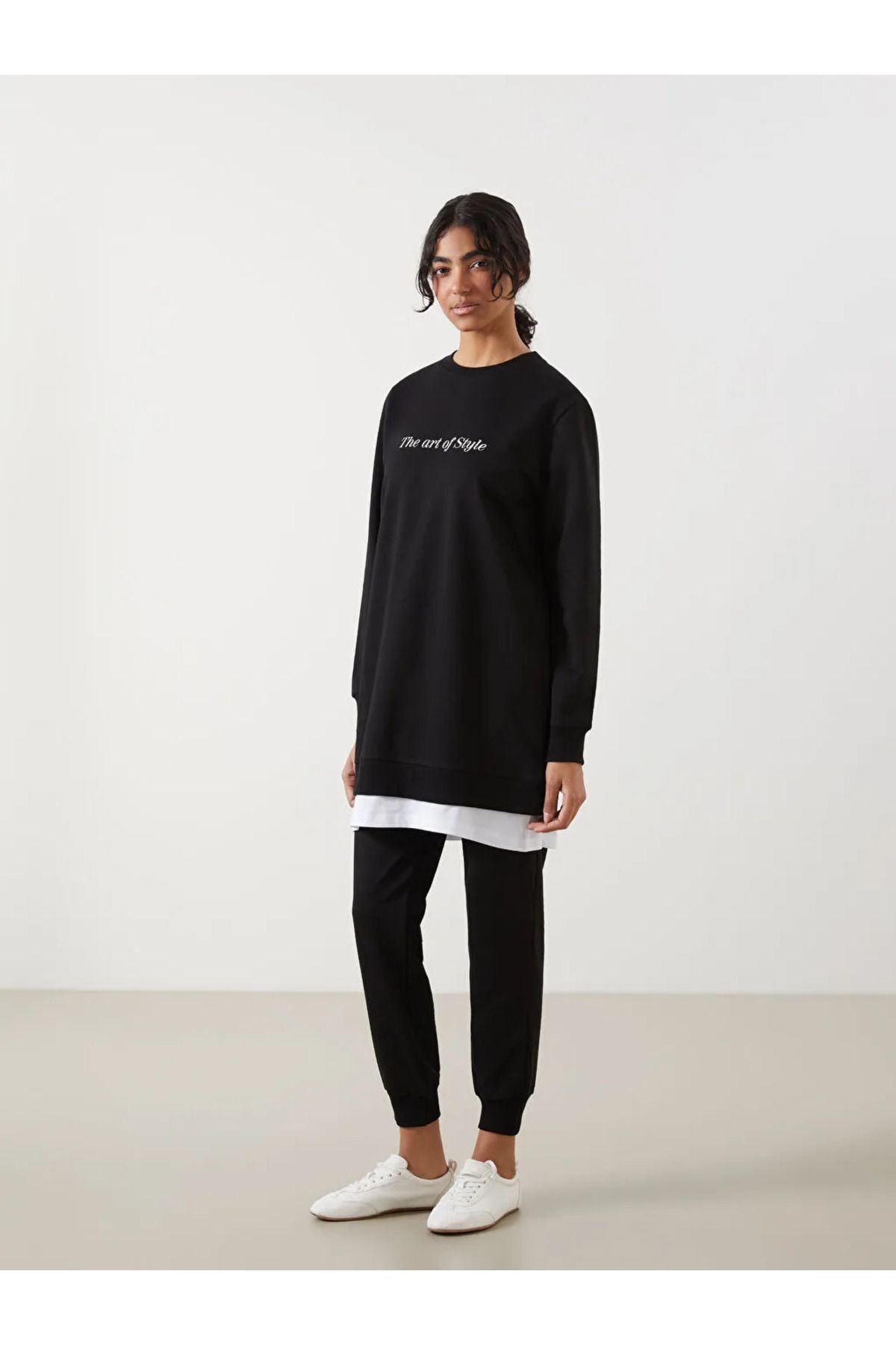 LC Waikiki LCW Modest Siyah Beli Lastikli Kadın Jogger Eşofman Altı