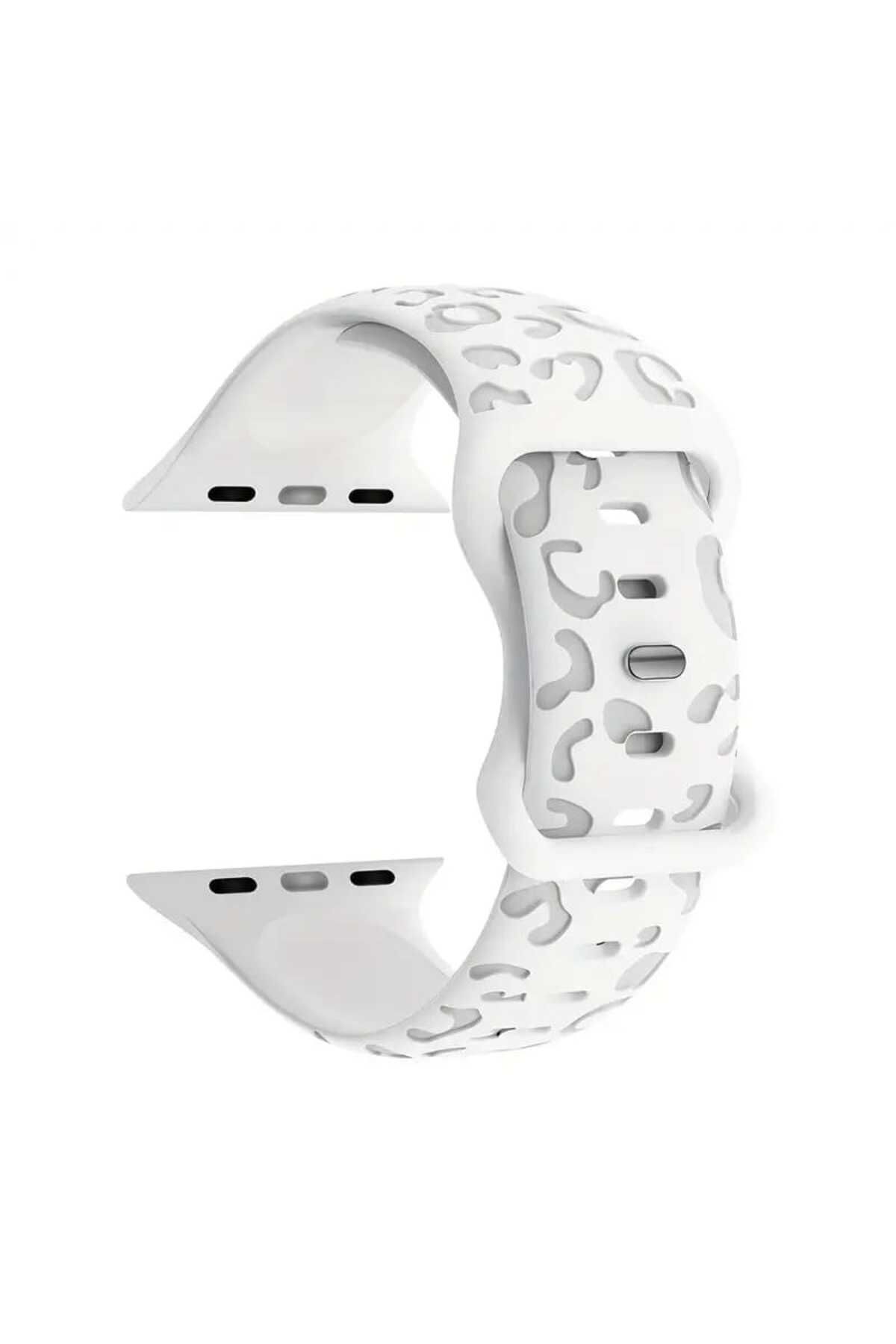 shop Apple Watch 6/7/8/9/10/Se Ultra uyumlu 44/45/46/49 mm Leopar Desenli Slikon Kordon Kayış