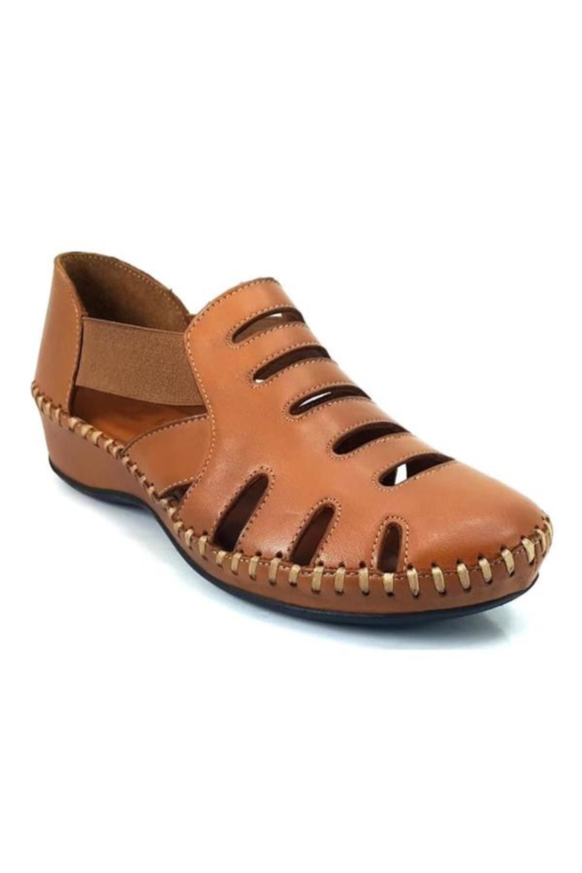 Venüs 18791395 Günlük Hakiki Deri Sandalet-Taba