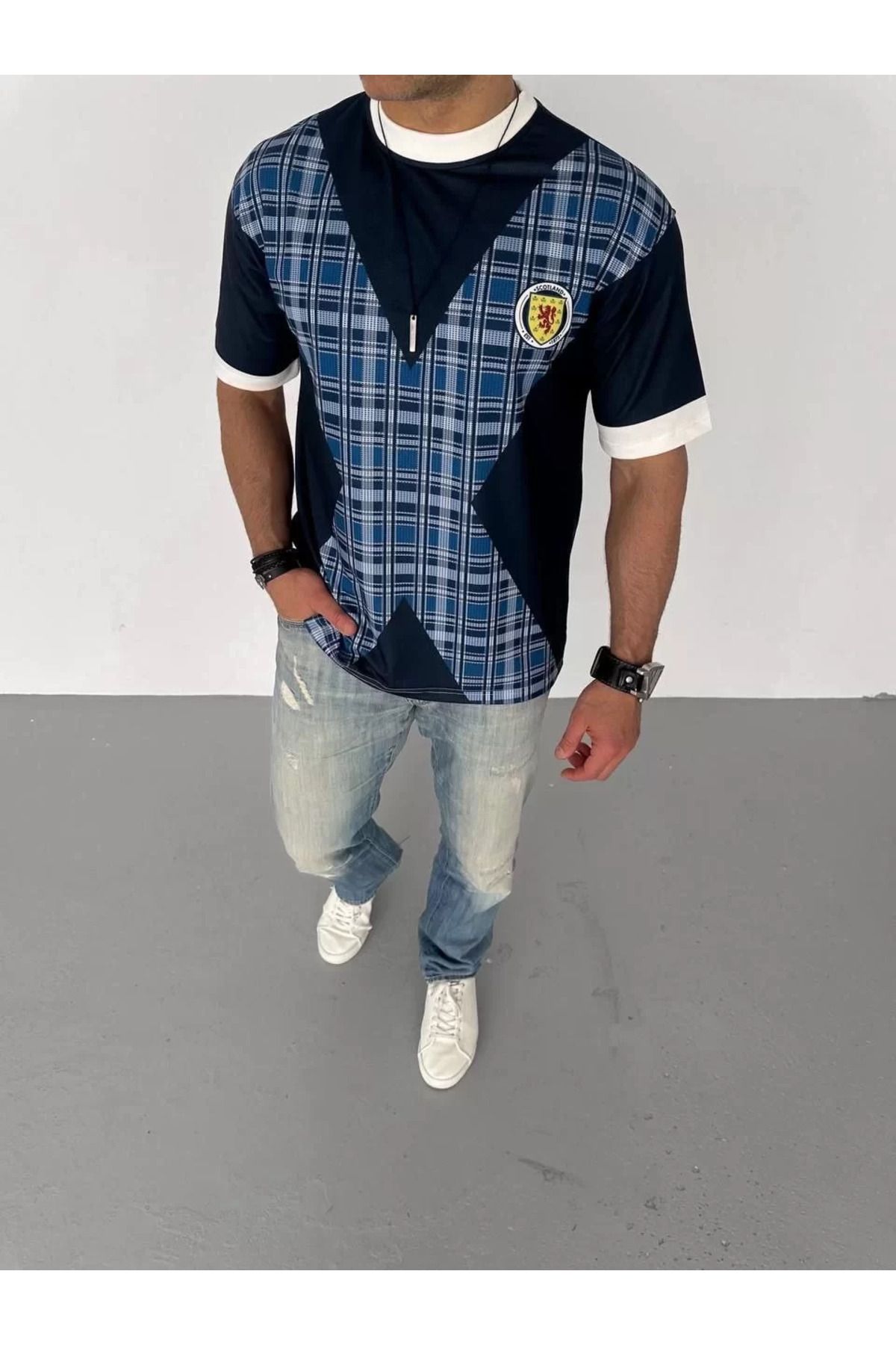 FantaziAtölyesi Unisex Bisiklet Yaka Baskılı Oversize T-Shirt - Siyah