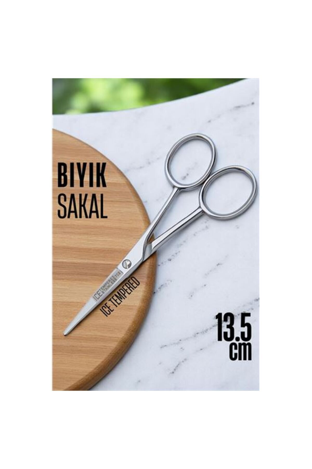 NEZADE STORE Ice Tempered Kobalt Çelik 702 Bıyık Makası - Bıyık Sakal Düzeltme Makası Kuaför Makası 13.5 cm