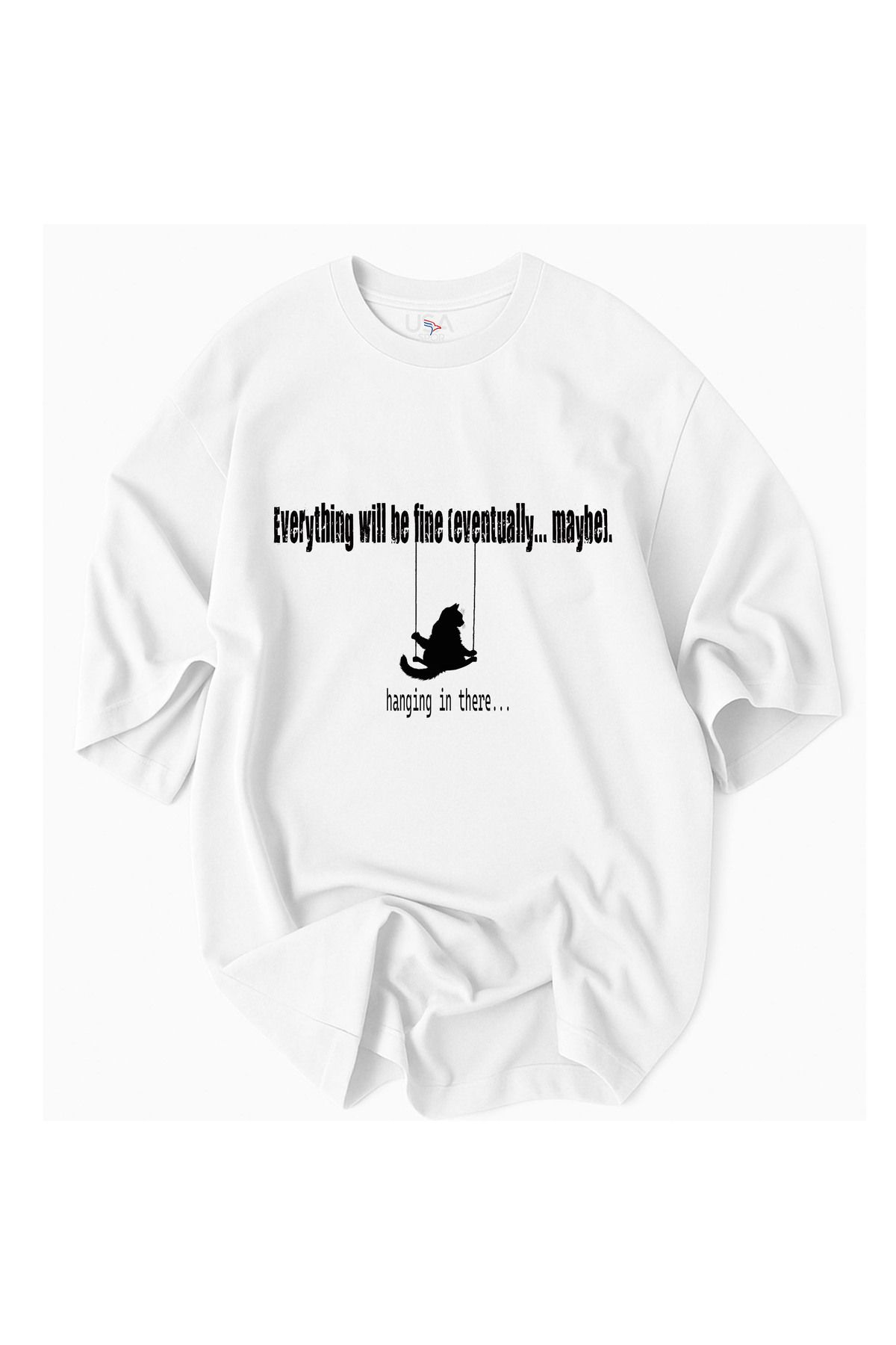 Advantage Yeni Trend Herşey İyi Olacak Tişörtü %100 Pamuklu Overize T-Shirt