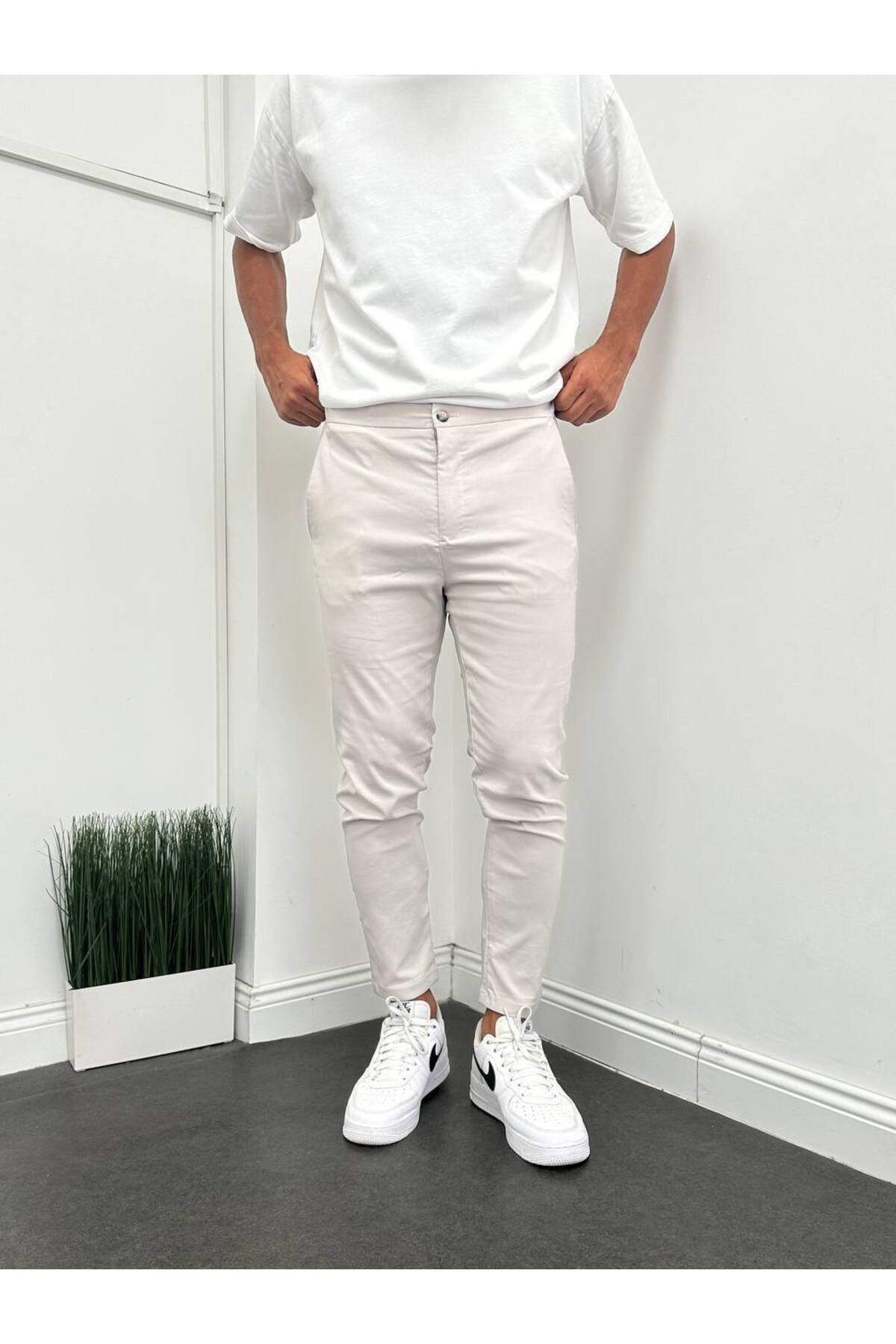 TÜZeMEN Bilek Boy Esnek Kumaş Jogger Pantolon
