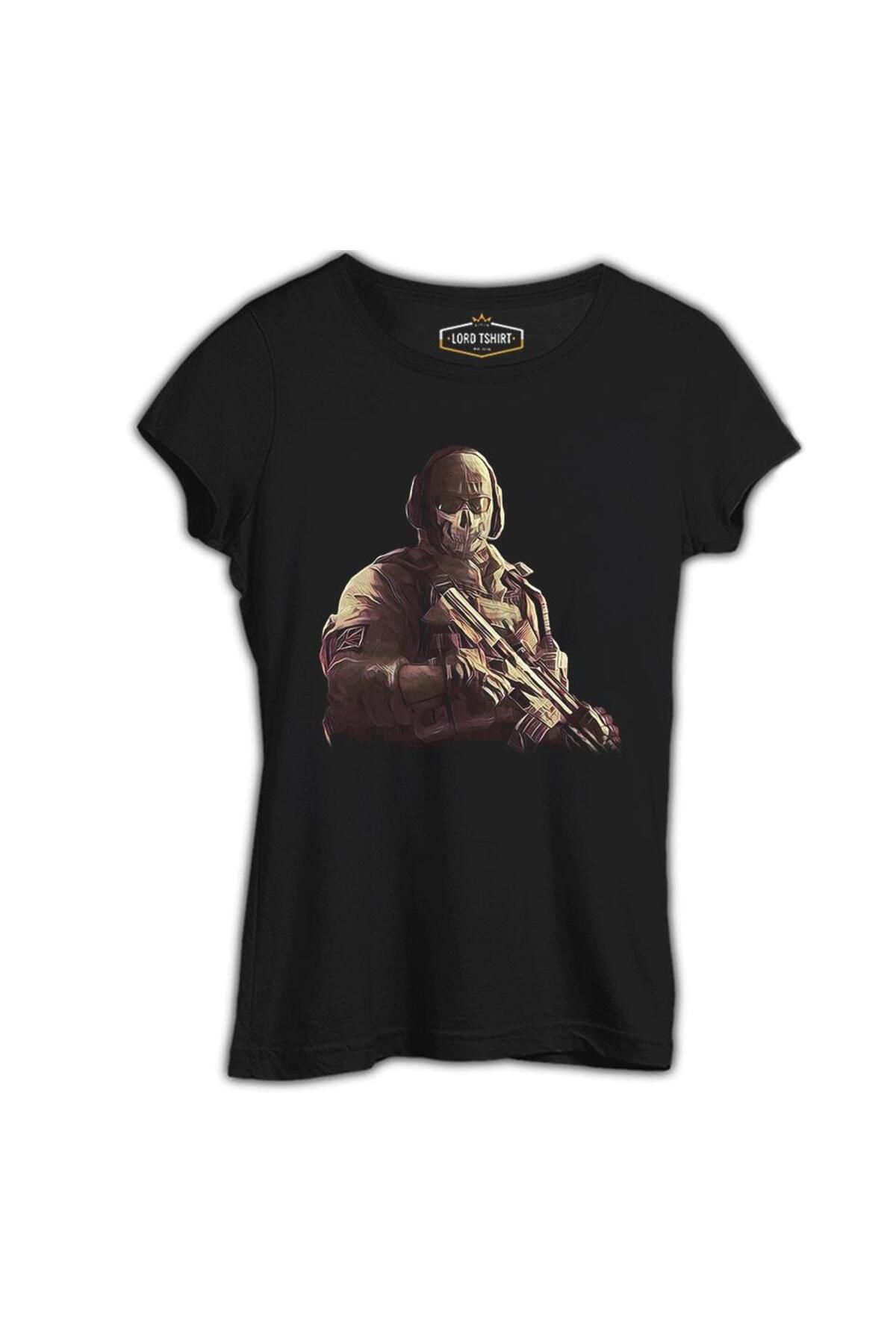 Lord T-Shirt Call of Duty - Duty Siyah Kadın Tshirt